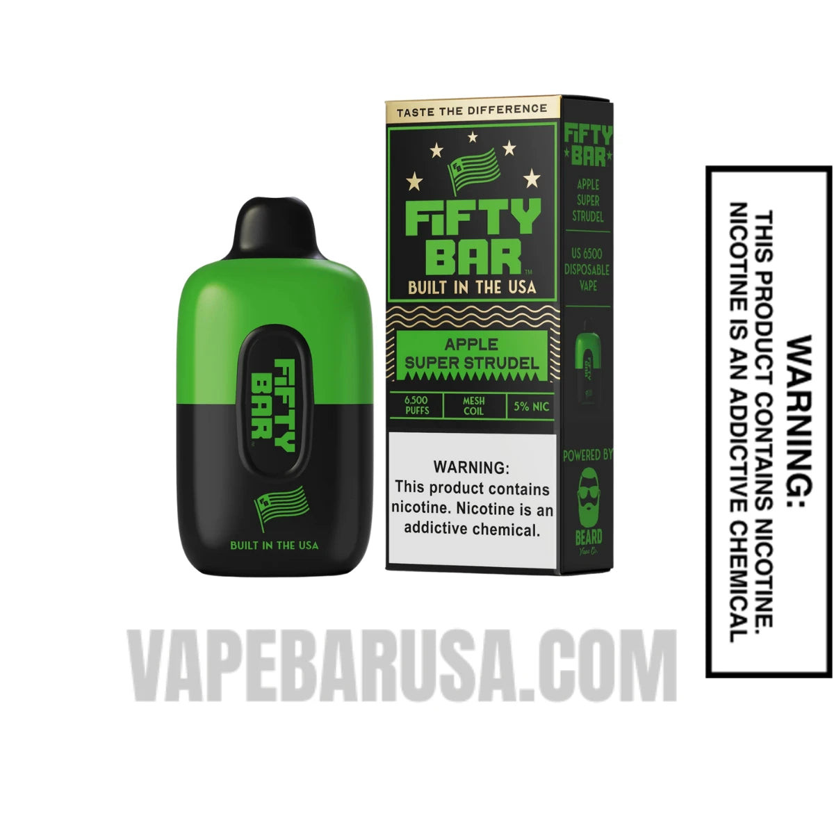 Apple Super Strudel Fifty Bar Disposable Vape 6500 Puffs With Package Box