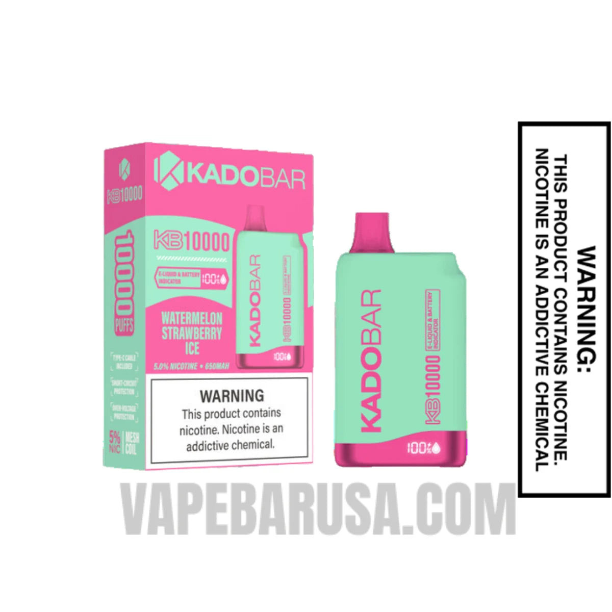Watermelon Strawberry Ice Kado Bar KB10000 Disposable Vape With Package Box