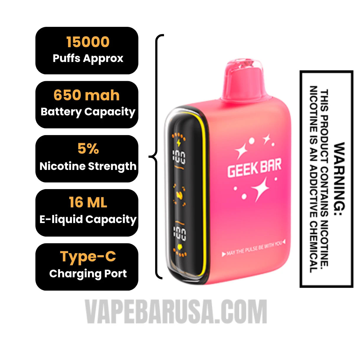 Wild Berry Savers Geek Bar Pulse Savers Edition Vape Specifications