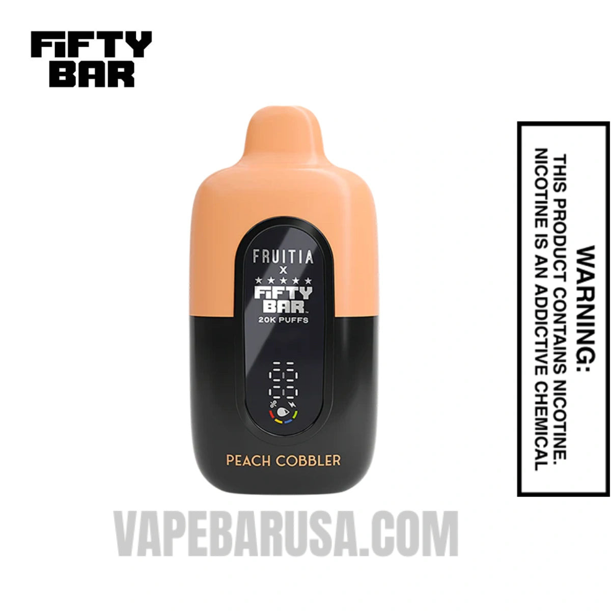 Peach Cobbler Fruitia X Fifty Bar 20K Disposable Vape
