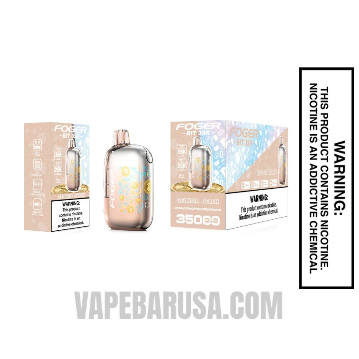 Georgia Peach Foger Bit 35K Disposable Vape With Bundle Pack