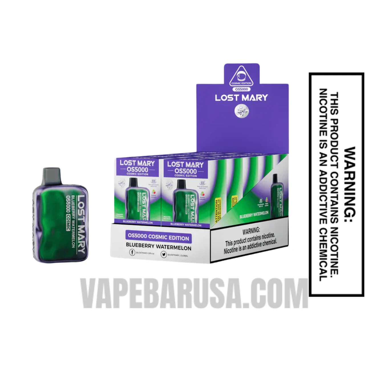 Blueberry Watermelon Lost Mary OS5000 Cosmic Edition Vape With Bundle Pack