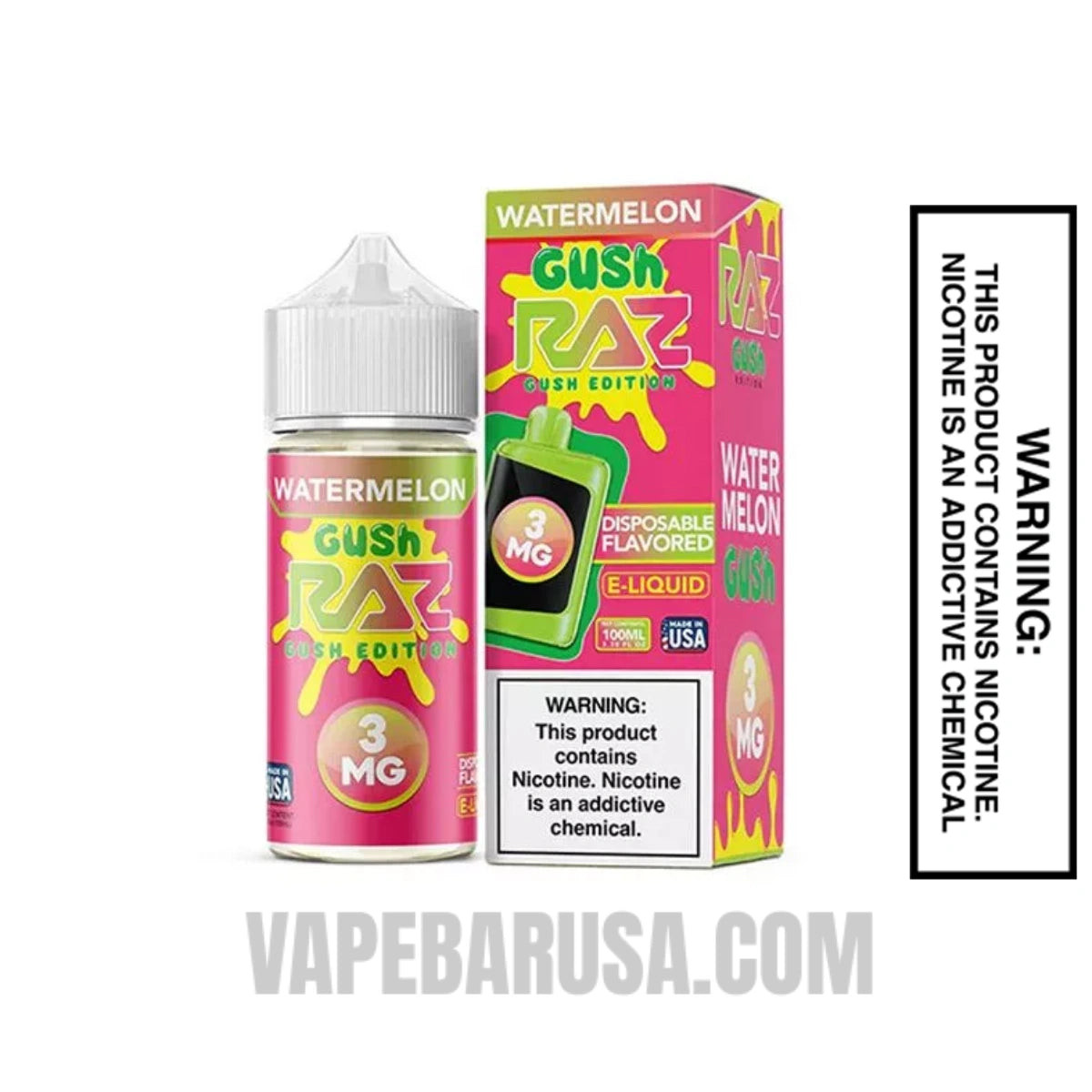 Watermelon Gush RAZ Vape Juice 100 ML With Package Box