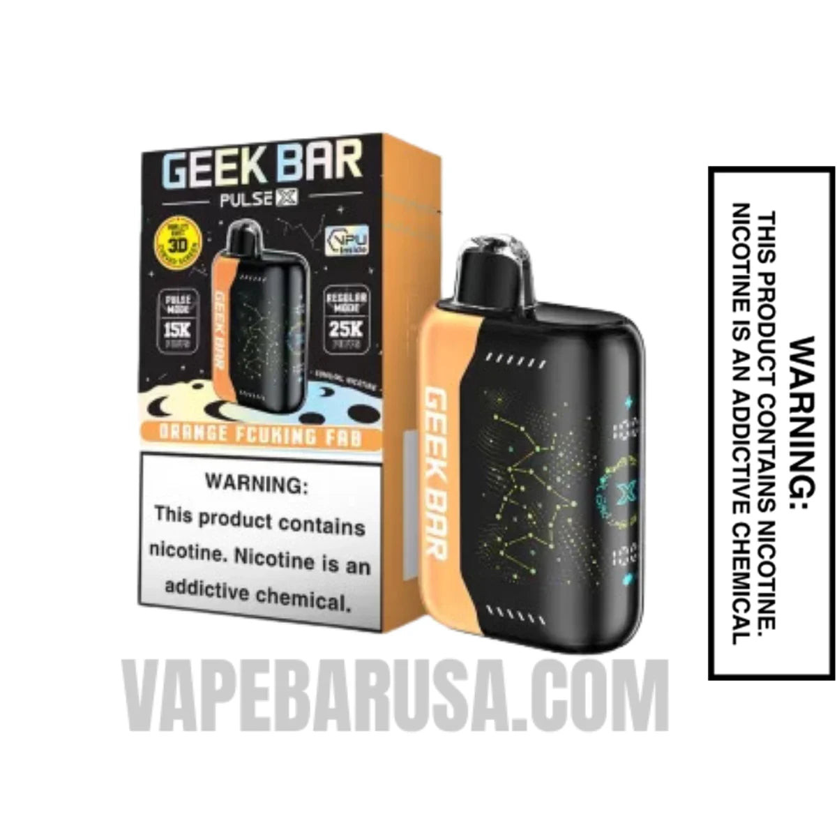 Orange Fcuking Fab Geek Bar Pulse X Disposable Vape With Package Box