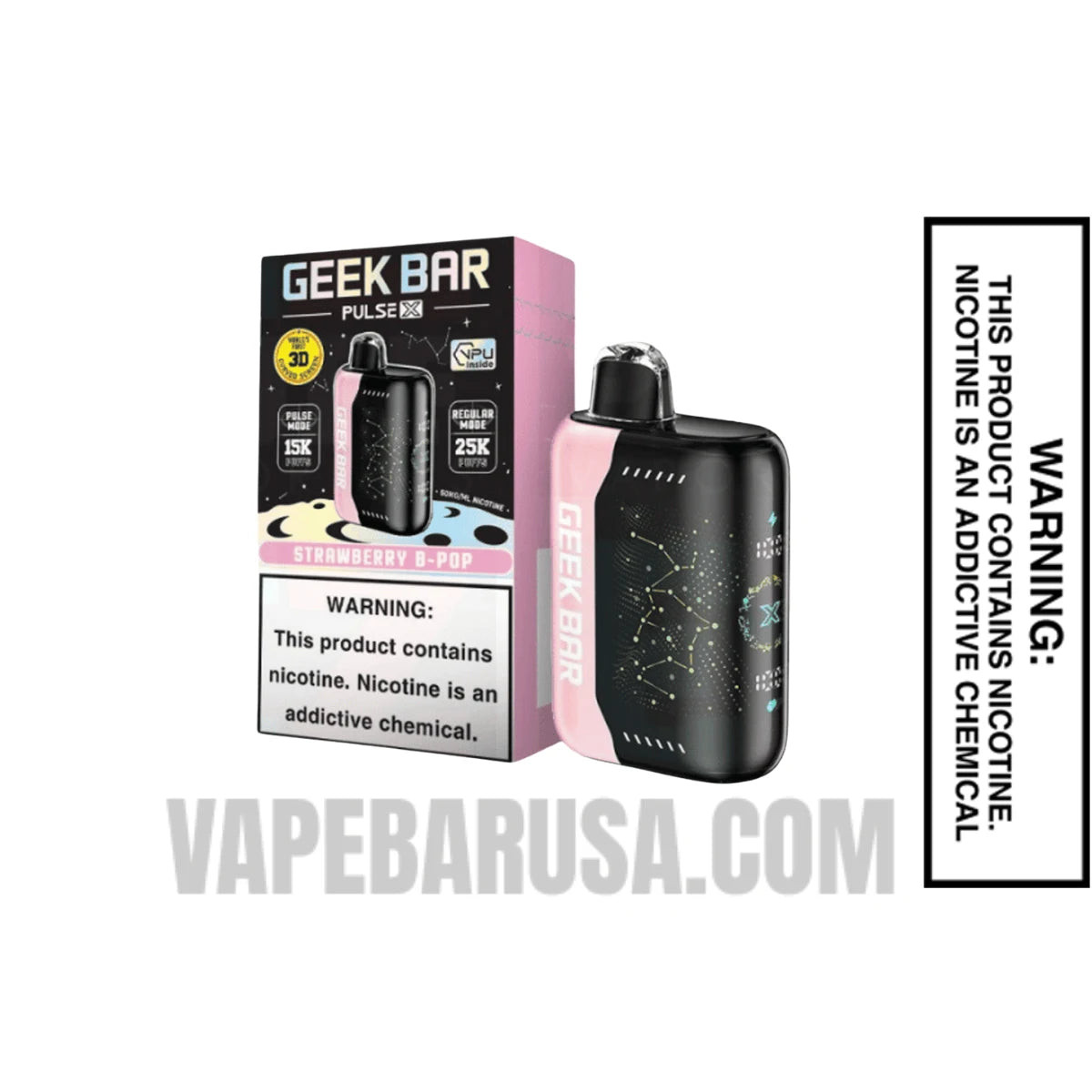 Strawberry B-Pop Geek Bar Pulse X Disposable Vape With Package Box