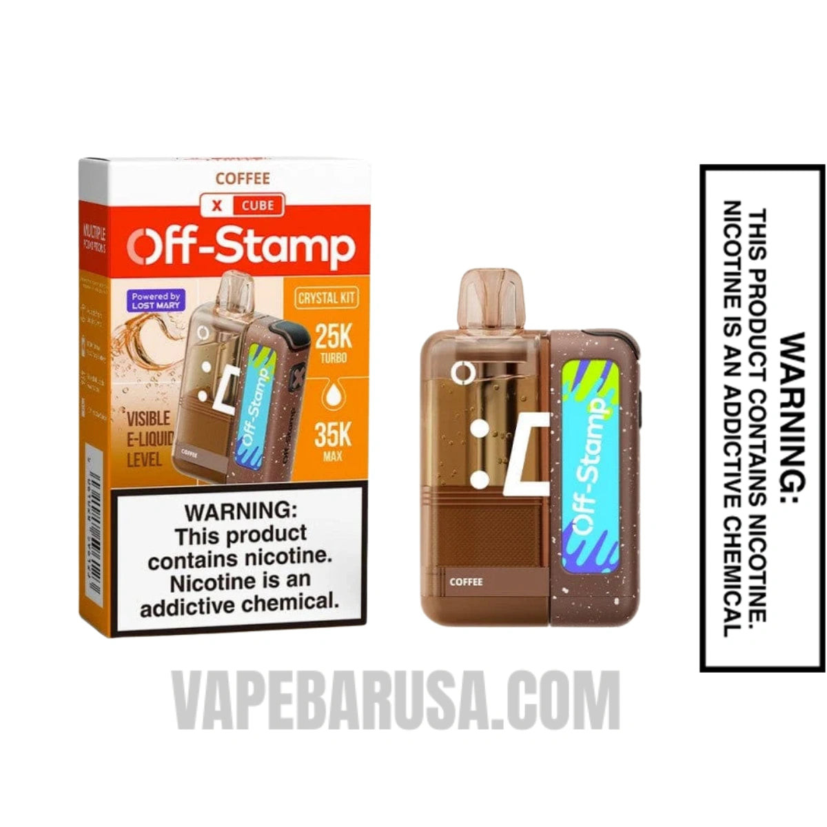 Coffee Off Stamp X Cube 25K Disposable Vape Kit With Package Box