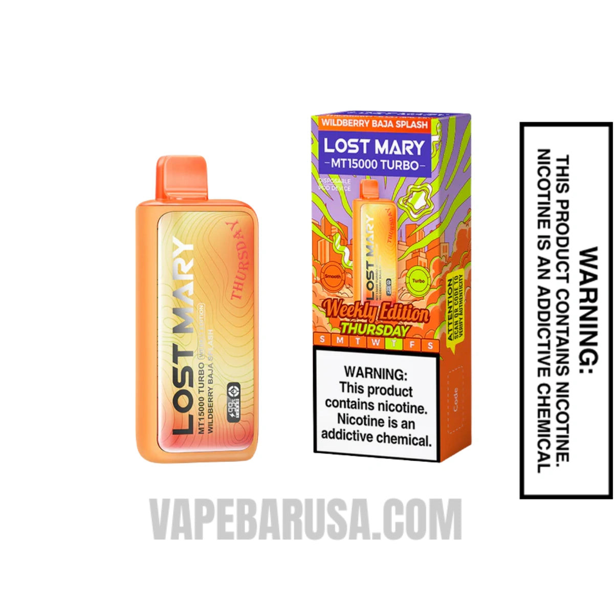 Wildberry Baja Splash Lost Mary MT15000 Turbo Vape (Thursday) With Package Box