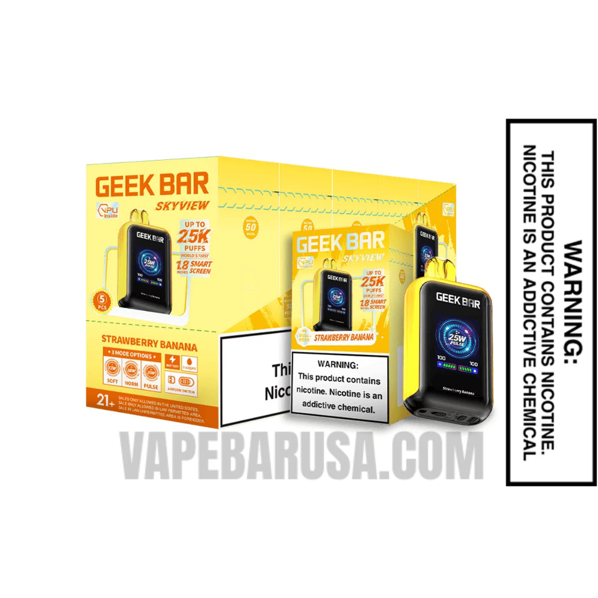 Strawberry Banana Geek Bar Skyview Disposable Vape With Bundle Pack