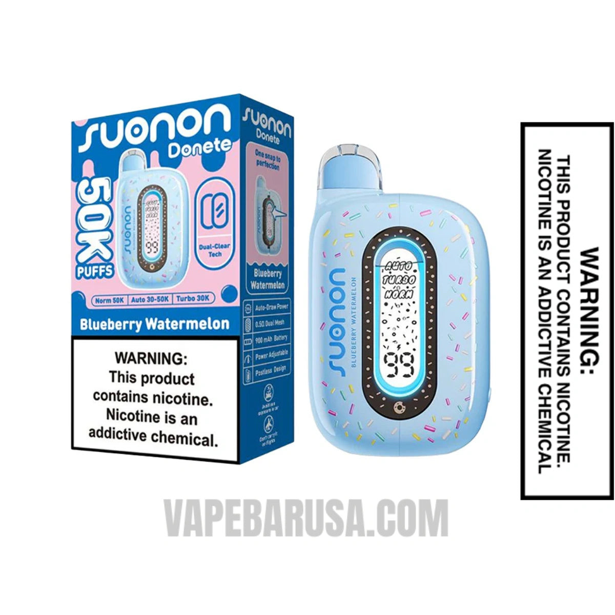 Blueberry Watermelon Suonon Donete 50k Disposable Vape With Package Box
