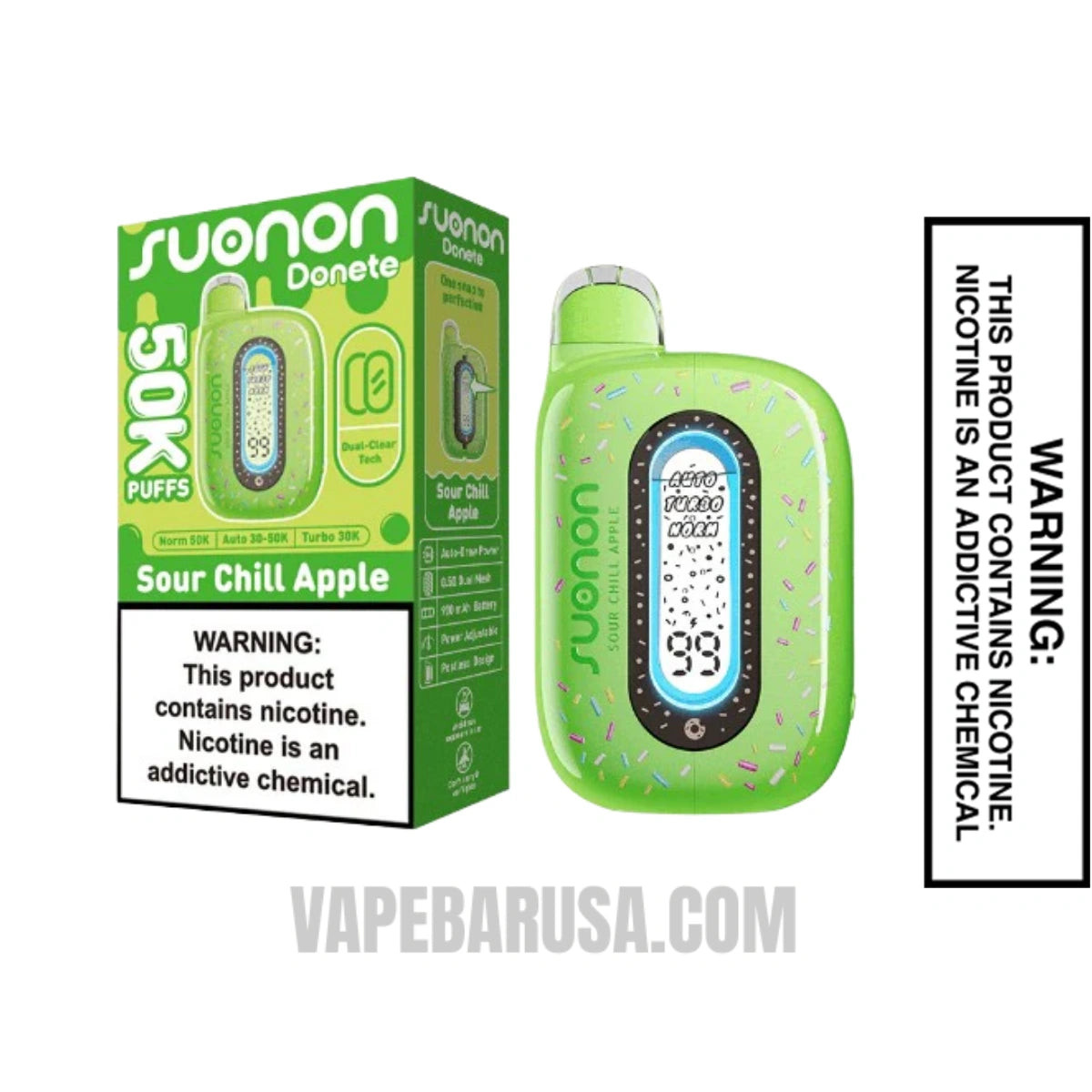 Sour Chill Apple Suonon Donete 50k Disposable Vape With Package Box