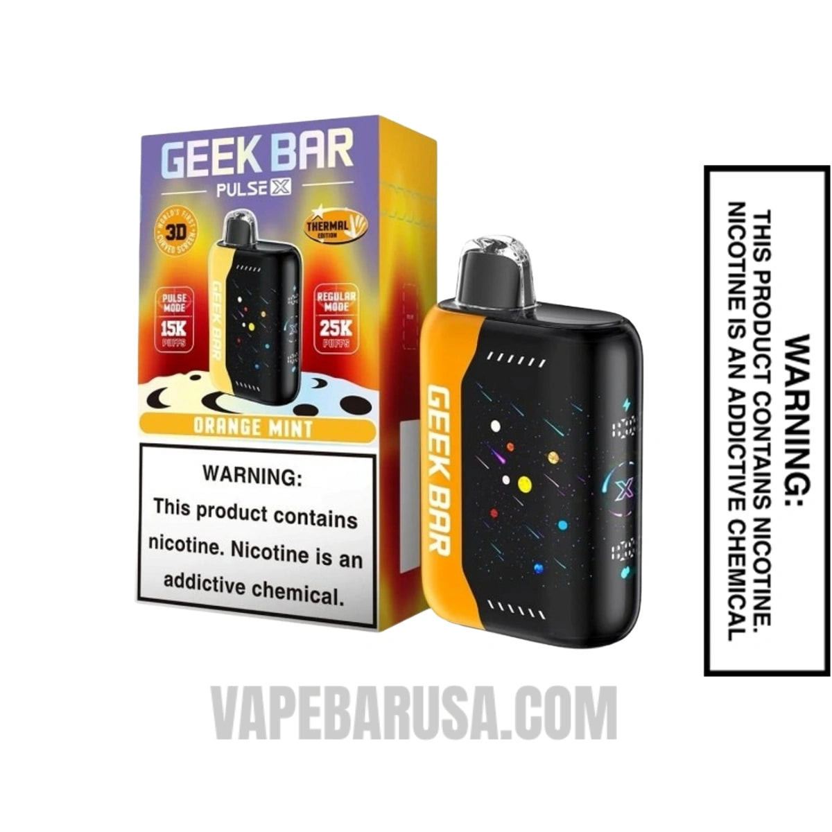 Orange Mint Geek Bar Pulse X Disposable Vape With Package Box