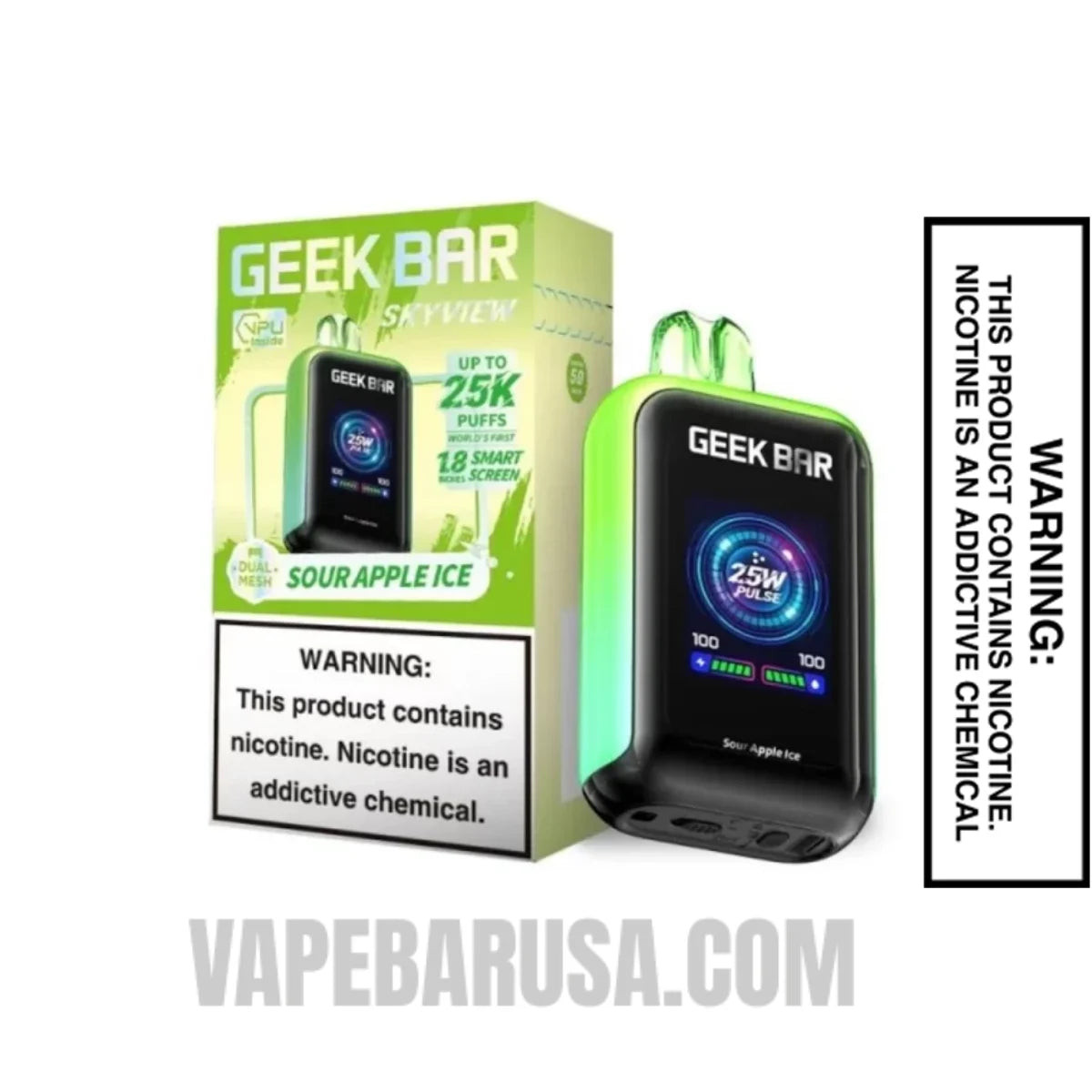 Sour Apple Ice Geek Bar Skyview Disposable Vape With Package Box