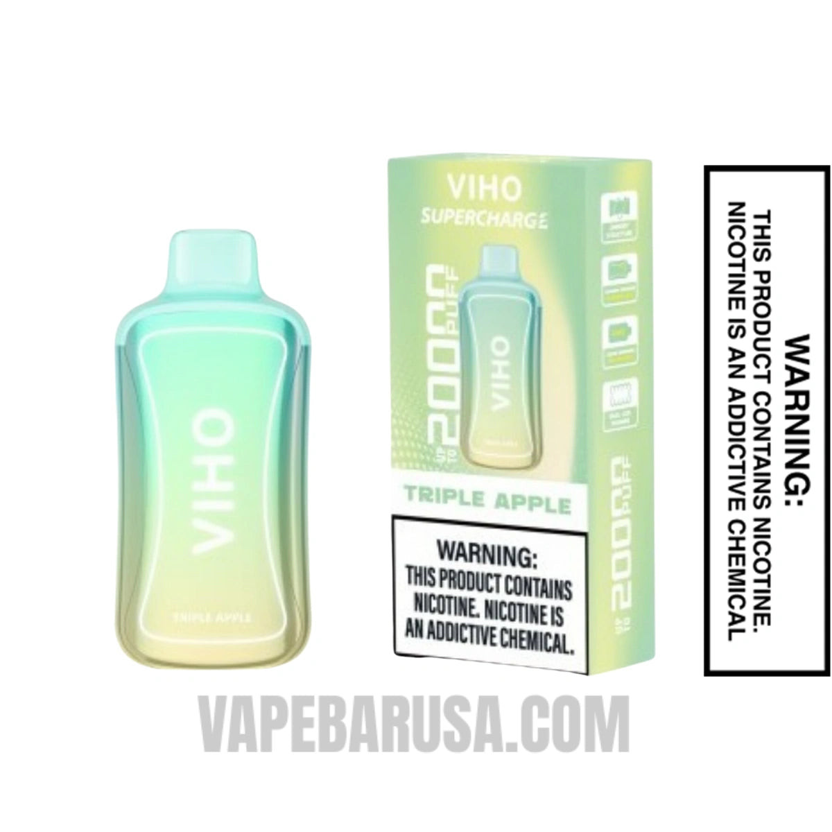 Triple Apple VIHO Supercharge 20000 Puffs Disposable Vape With Package Box