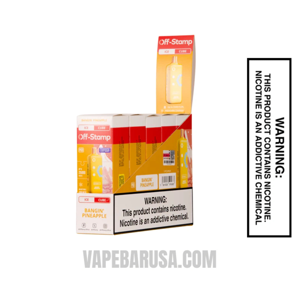 Bangin' Pineapple Off Stamp Ice Cube 25K Disposable Pod With Bundle Box