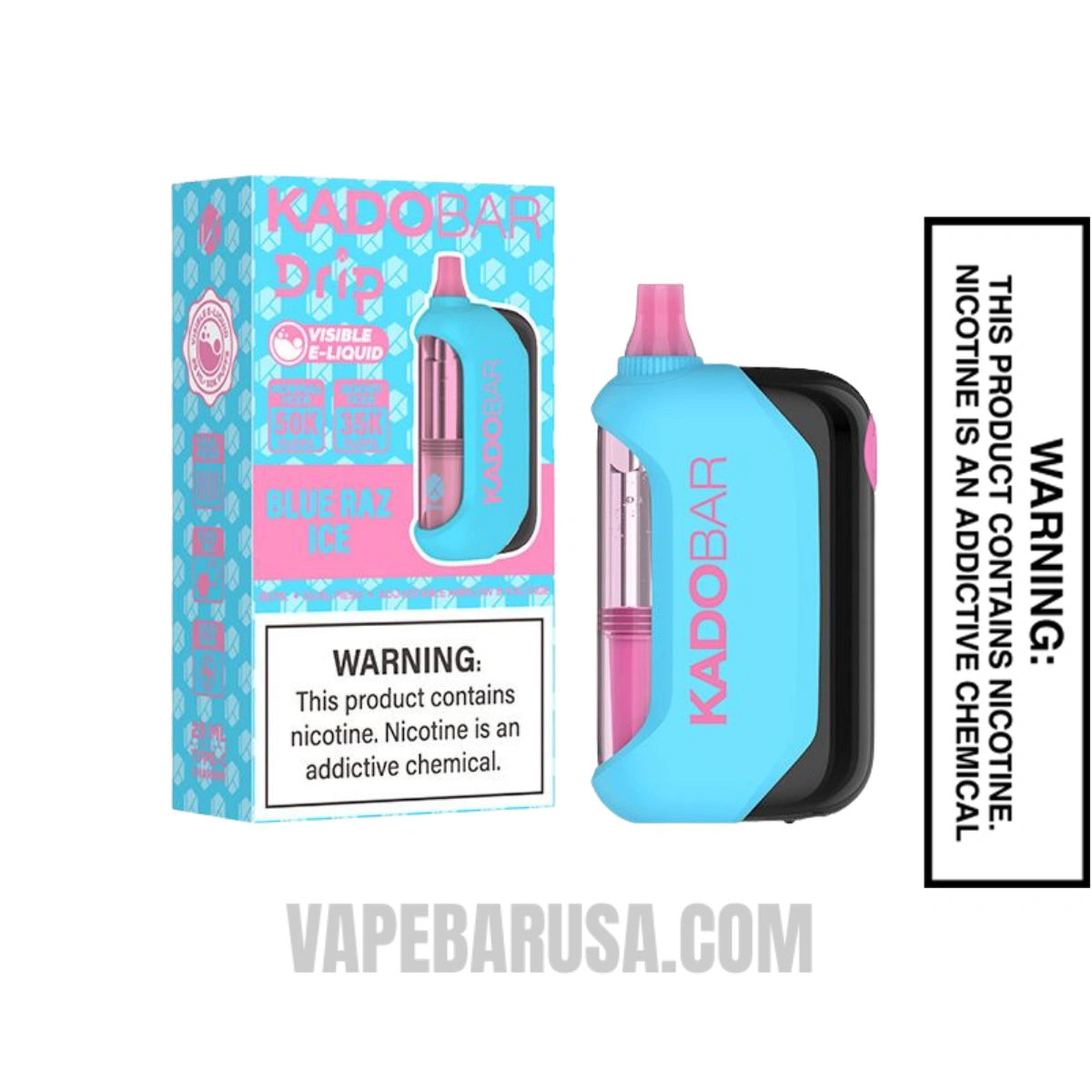Blue Razz Ice Kado Bar Drip 50K Disposable Vape With Package Box