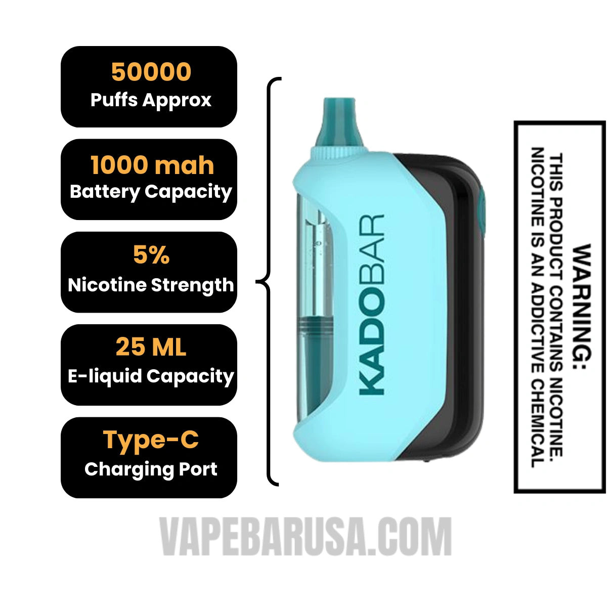 Simply Mint Kado Bar Drip 50K Disposable Vape Specifications