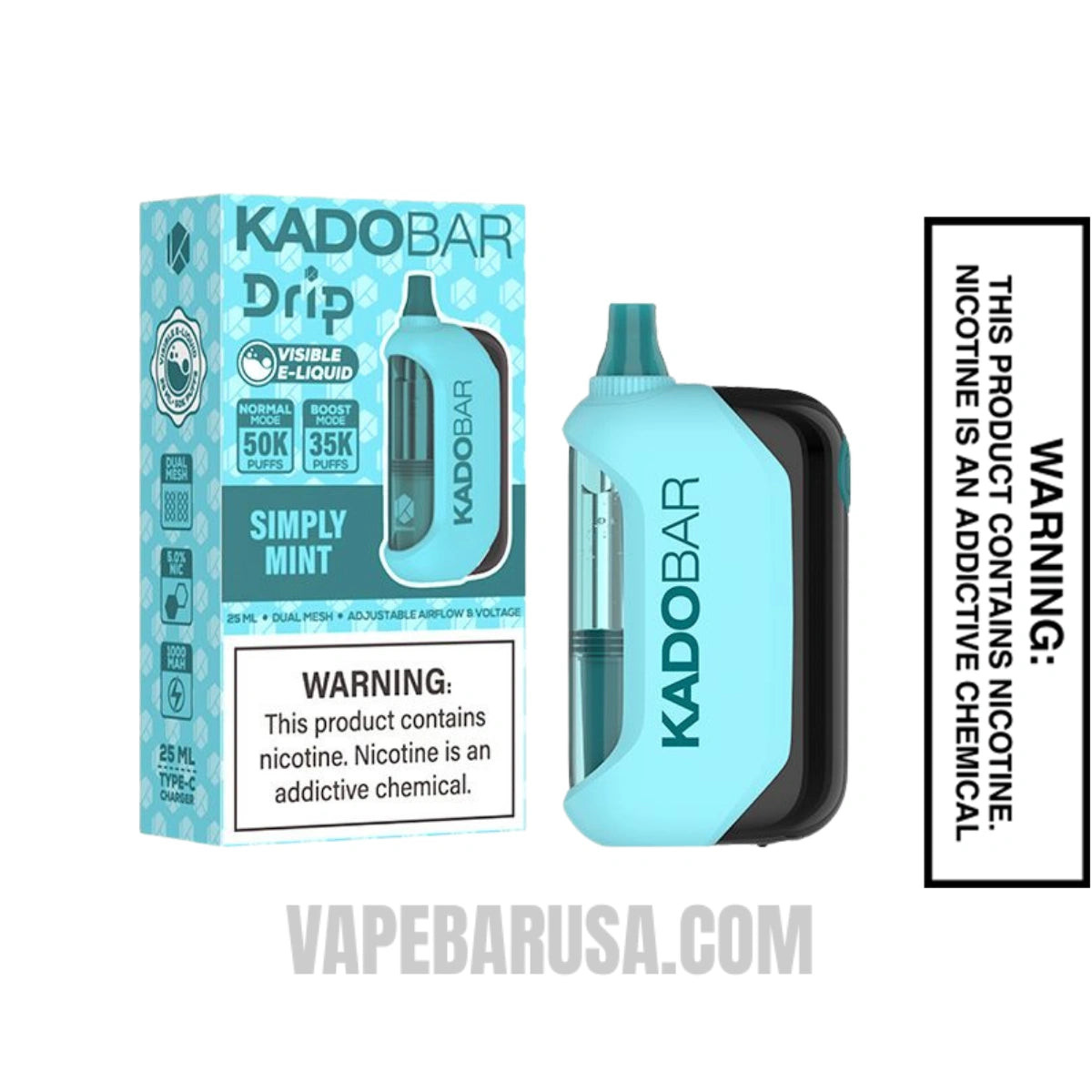Simply Mint Kado Bar Drip 50K Disposable Vape With Package Box