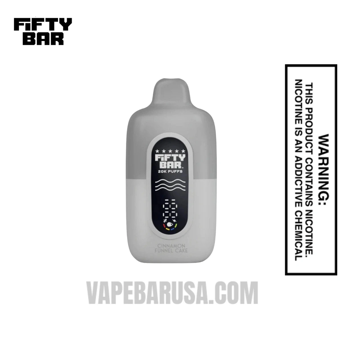 Cinnamon Funnel Cake Fifty Bar 20K Silver Series 2% Disposable Vape