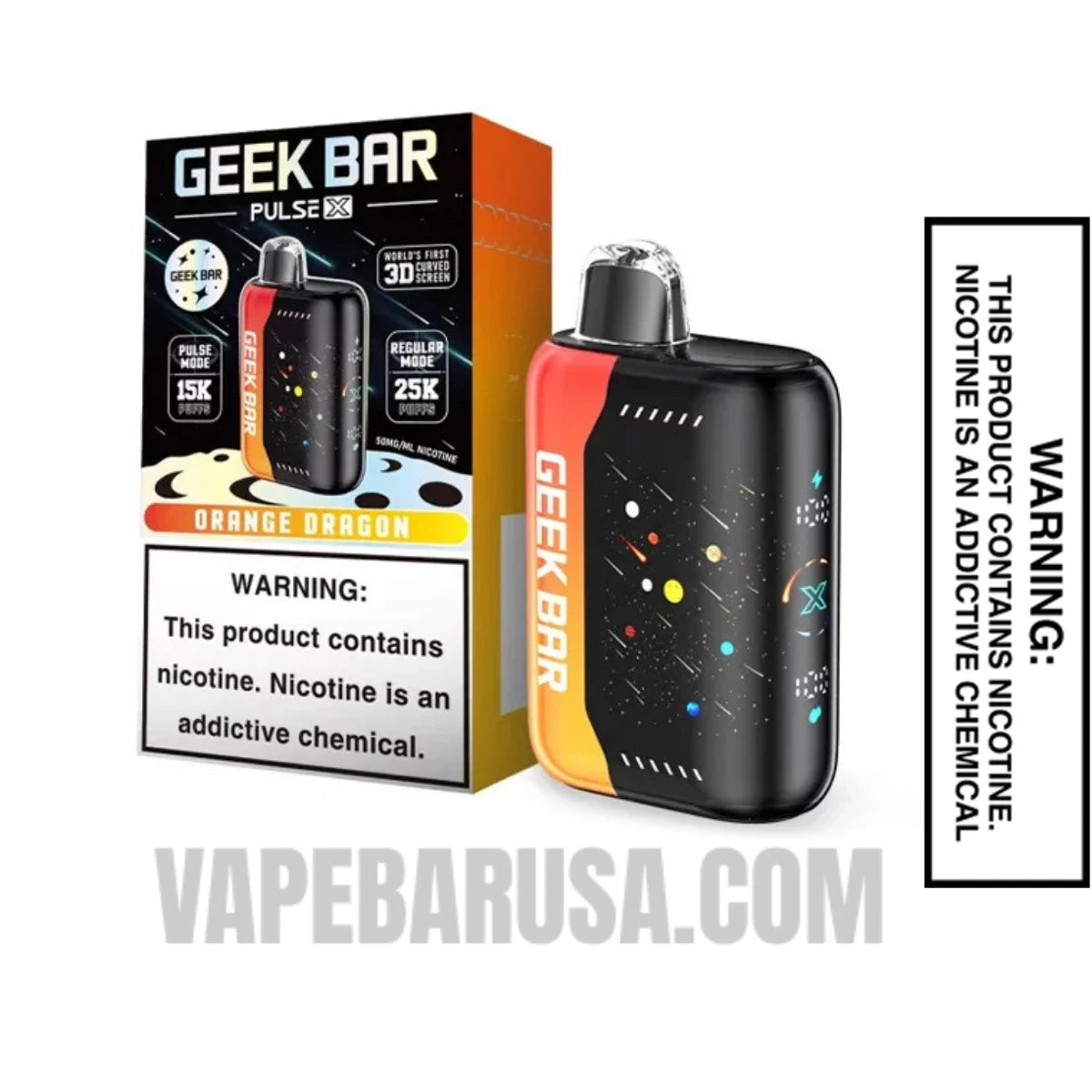 Orange Dragon Geek Bar Pulse X Disposable Vape With Package Box