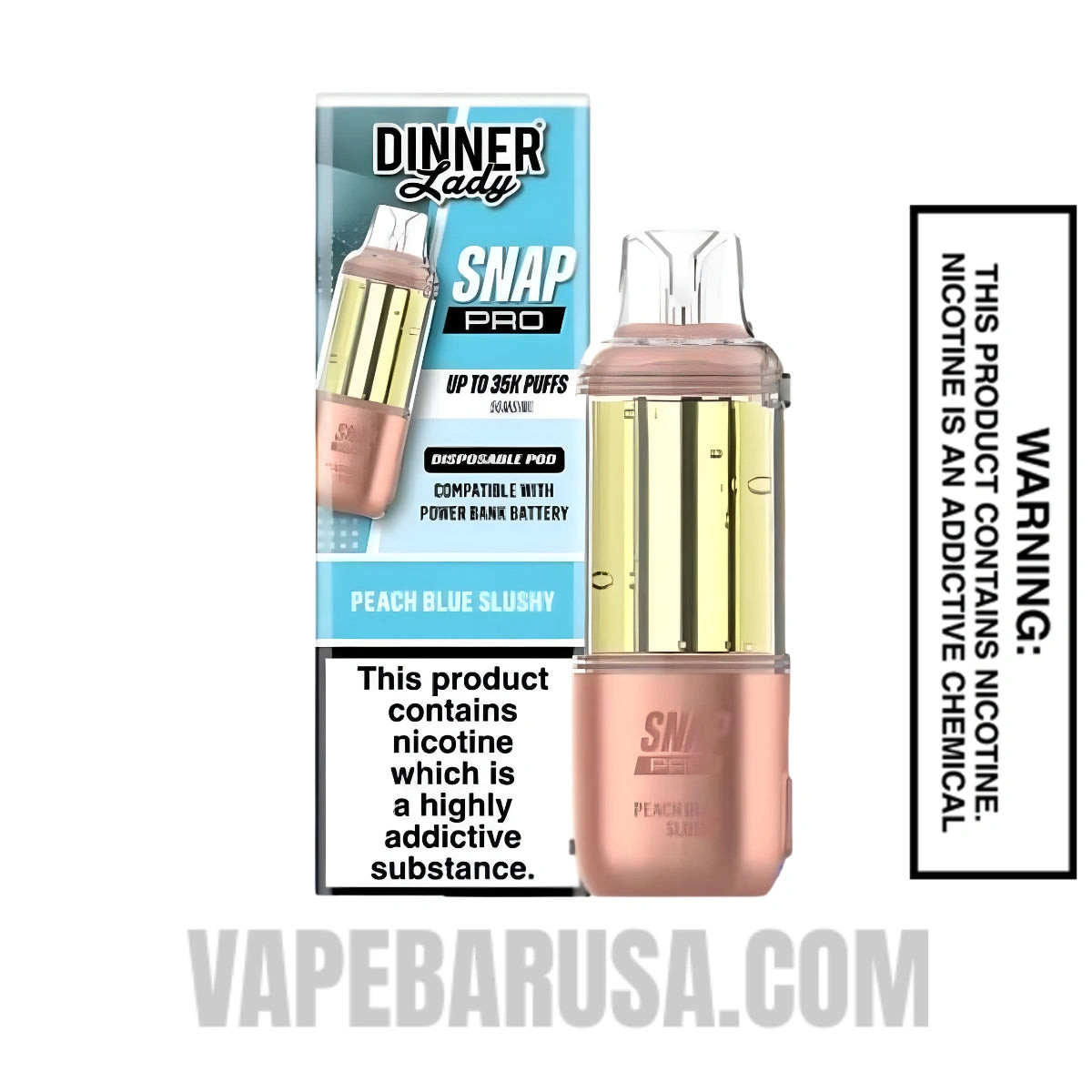 Peach Blue Slushy Dinner Lady Snap Pro 35K Disposable Vape Pod With Package Box