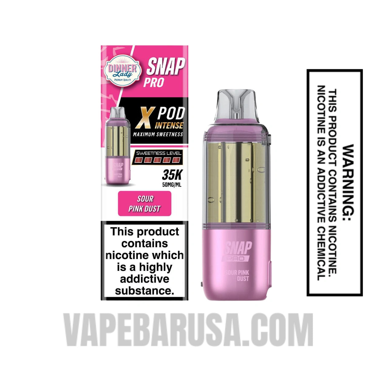 Sour Pink Dust Dinner Lady Snap Pro Intense 35K Pre-filled Replacement Pod 