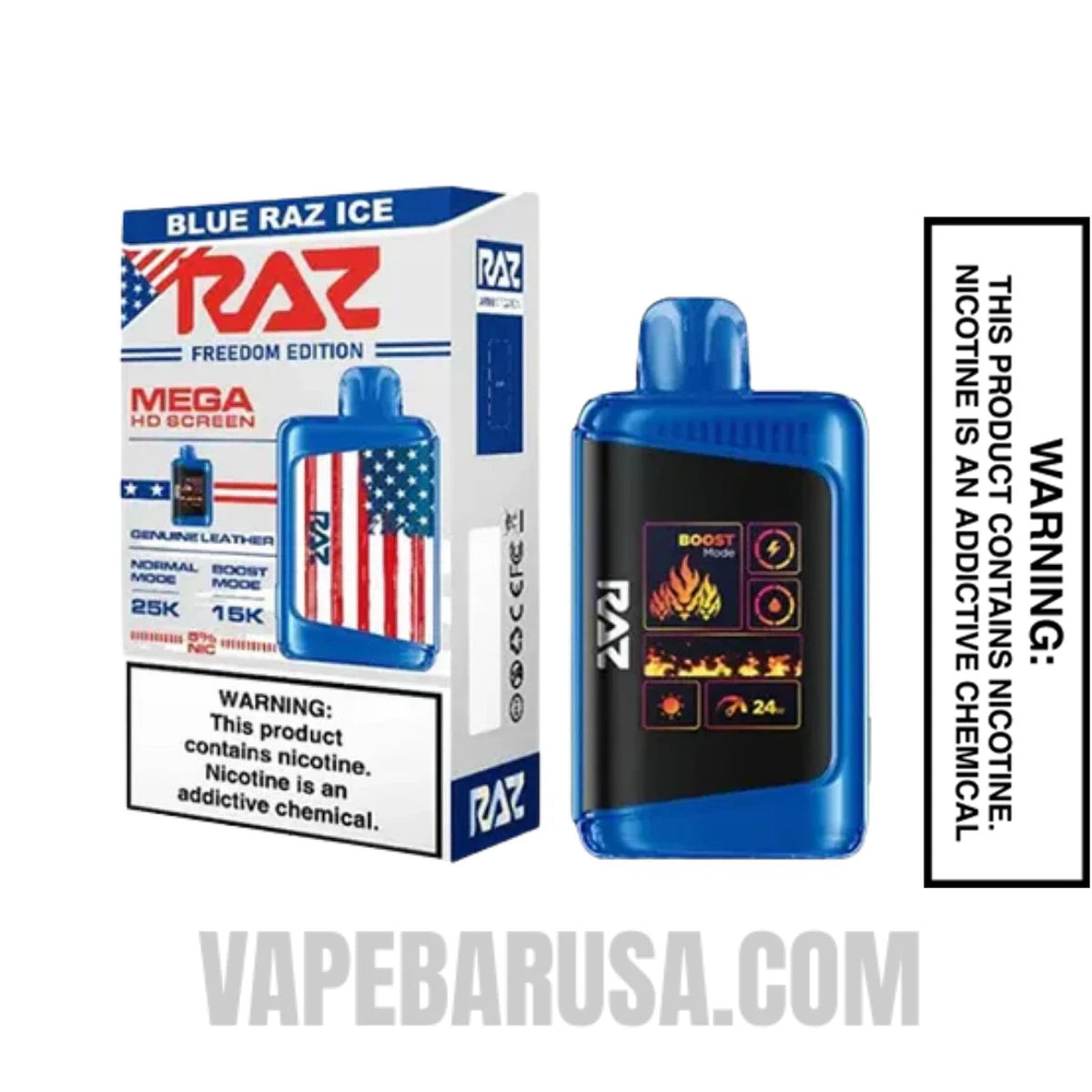 Blue Razz Ice RAZ DC25000 Freedom Edition With Package Box