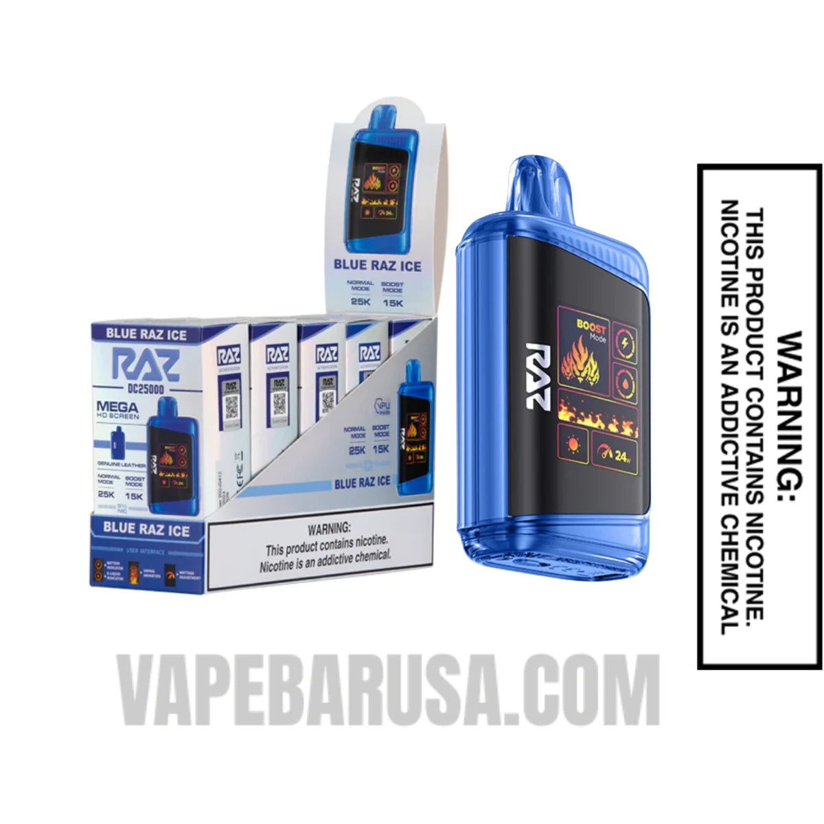 Blue Razz Ice RAZ DC25000 Freedom Edition With Bundle Pack