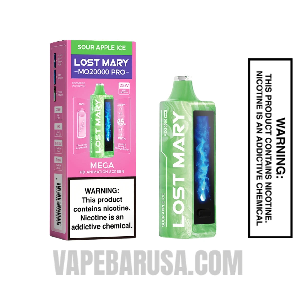 Sour Apple Ice Lost Mary MO20000 Disposable Vape With Package Box
