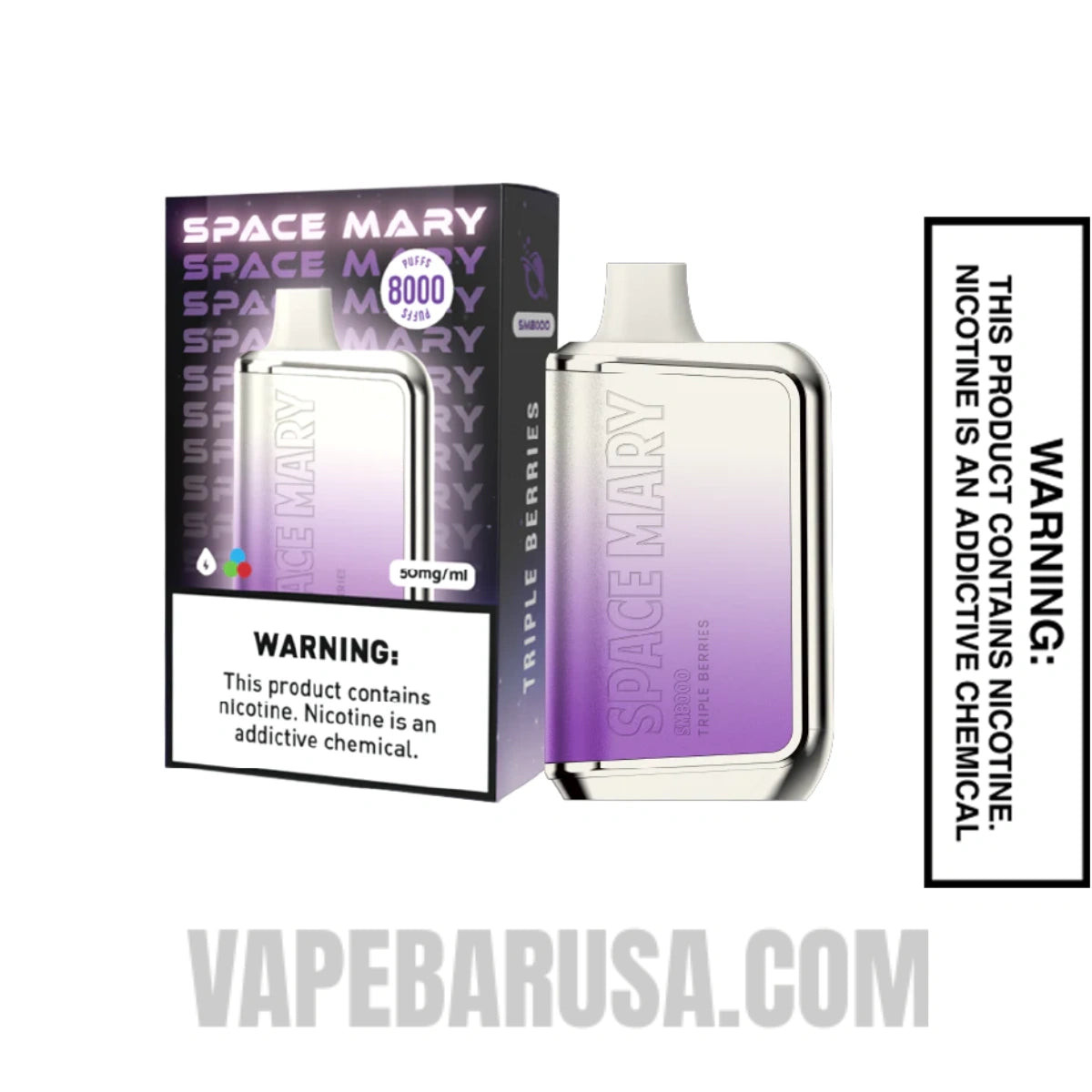 Triple Berries Space Mary SM8000 Disposable Vape with package box