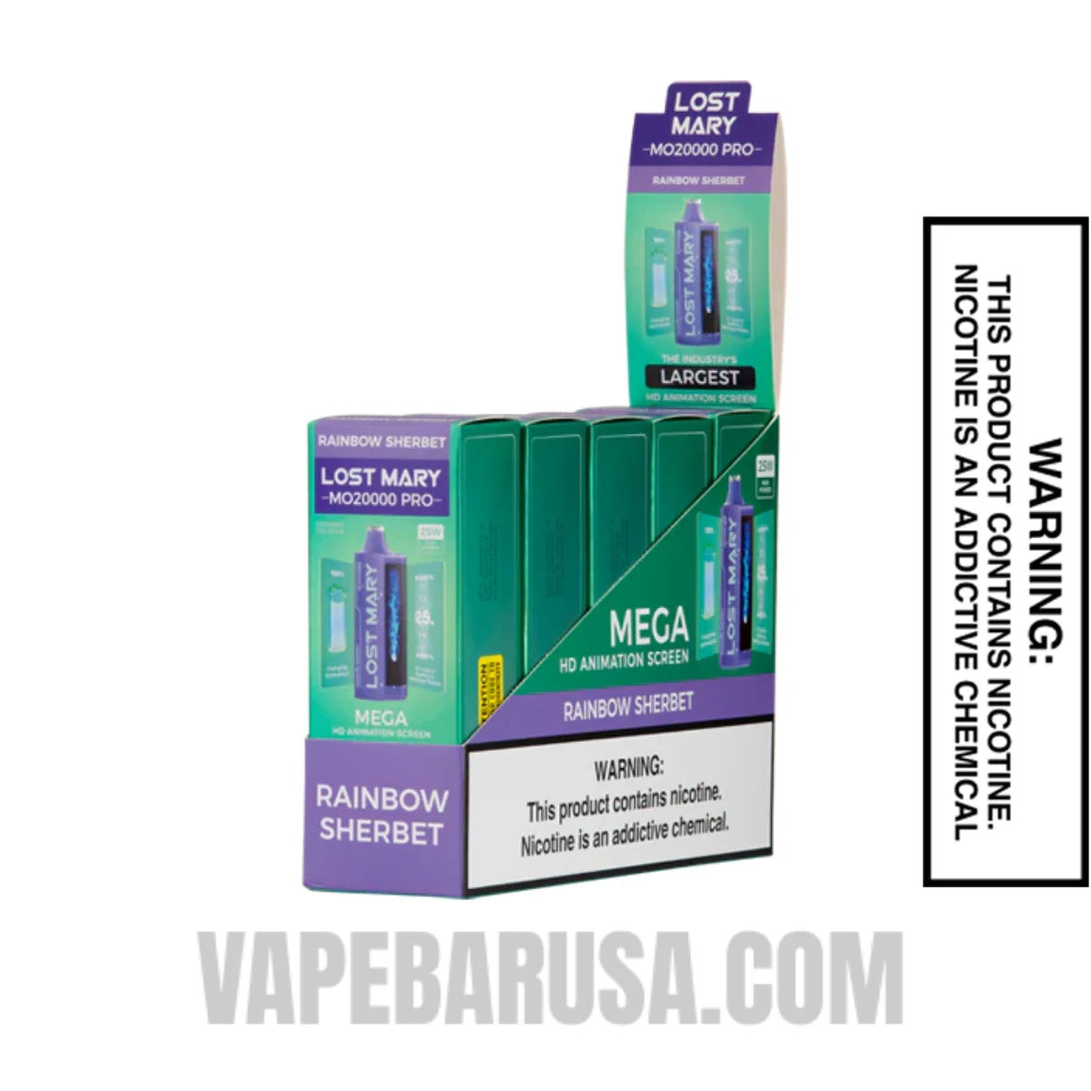 Rainbow Sherbet Lost Mary MO20000 Disposable Vape With bundle Box