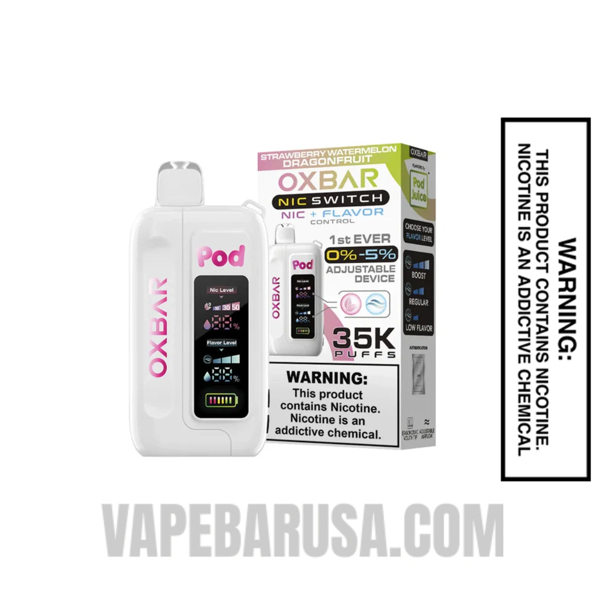Strawberry Watermelon Dragon Fruit OXBAR X Pod Juice Nic-Switch 35K Disposable Vape With Package Box