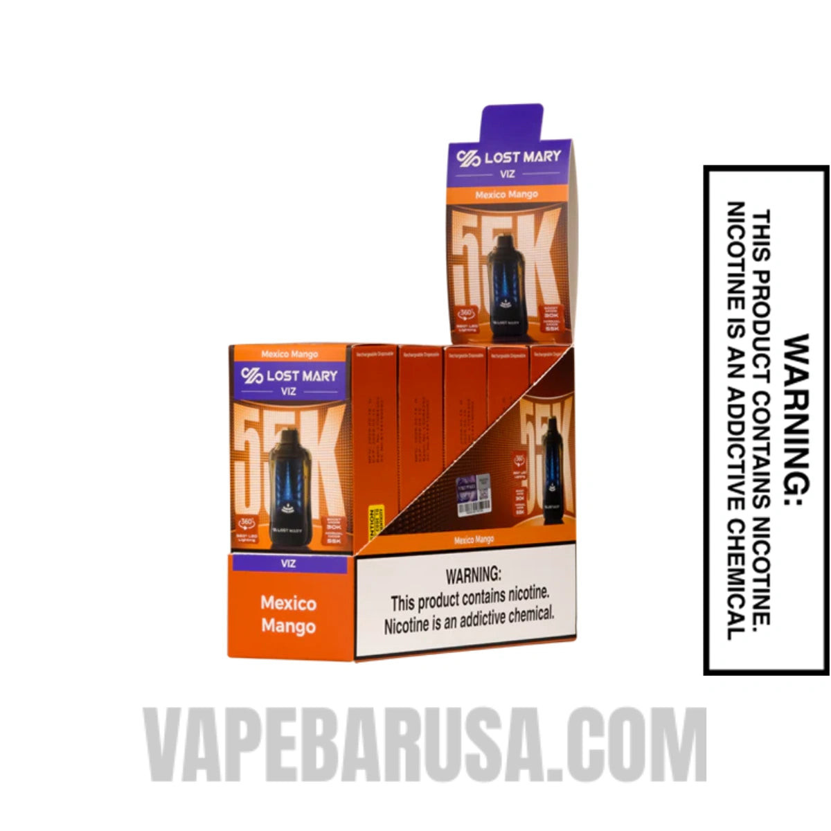 Mexico Mango Lost Mary VIZ 55K Disposable Vape With Bundle Pack