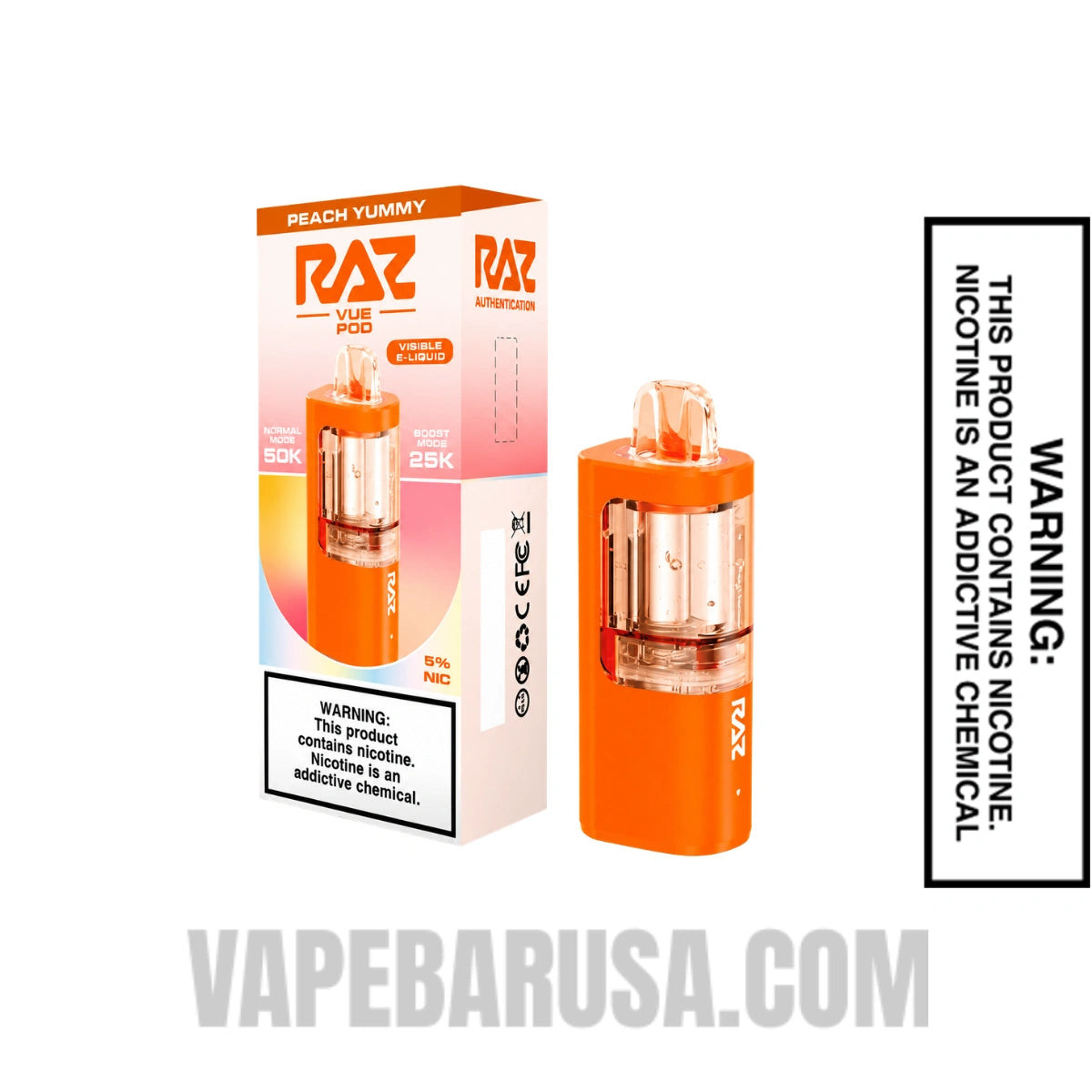 Peach Yummy RAZ VUE 50K Disposable Vape Pod With Bundle Pack