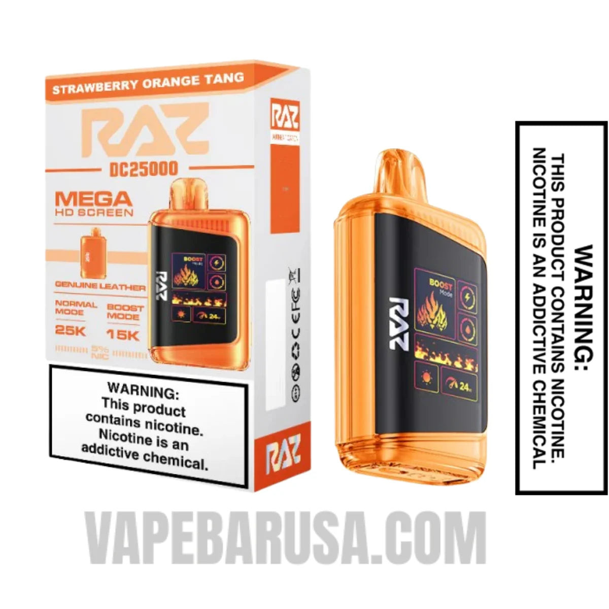 Strawberry Orange Tang RAZ DC25000 Disposable Vape With Package Box