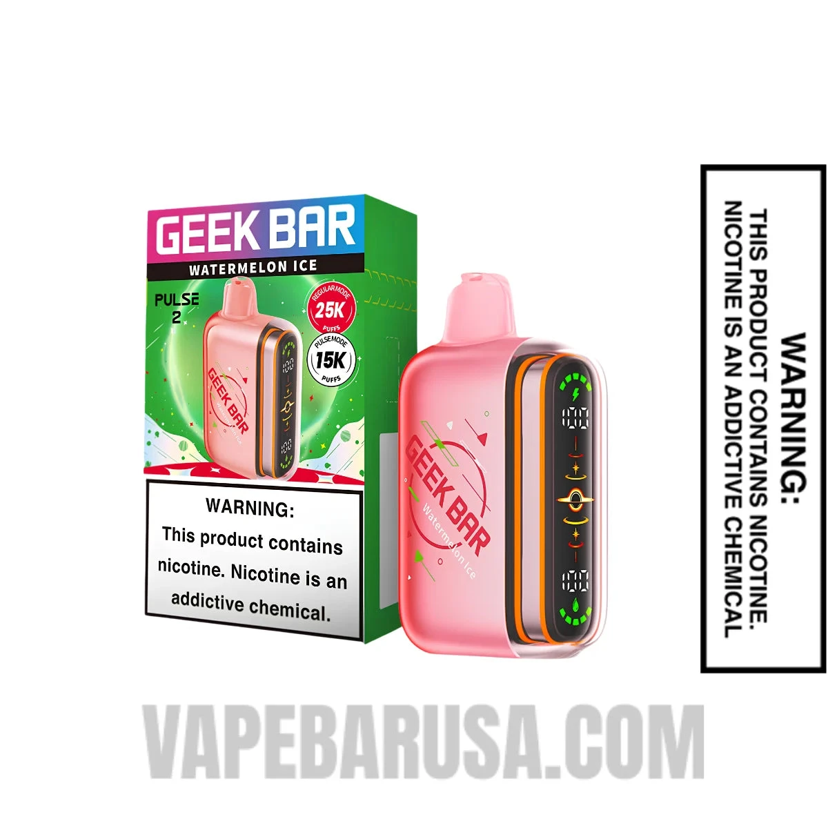 Watermelon Ice Geek Bar Pulse 2 Disposable Vape With Package Box