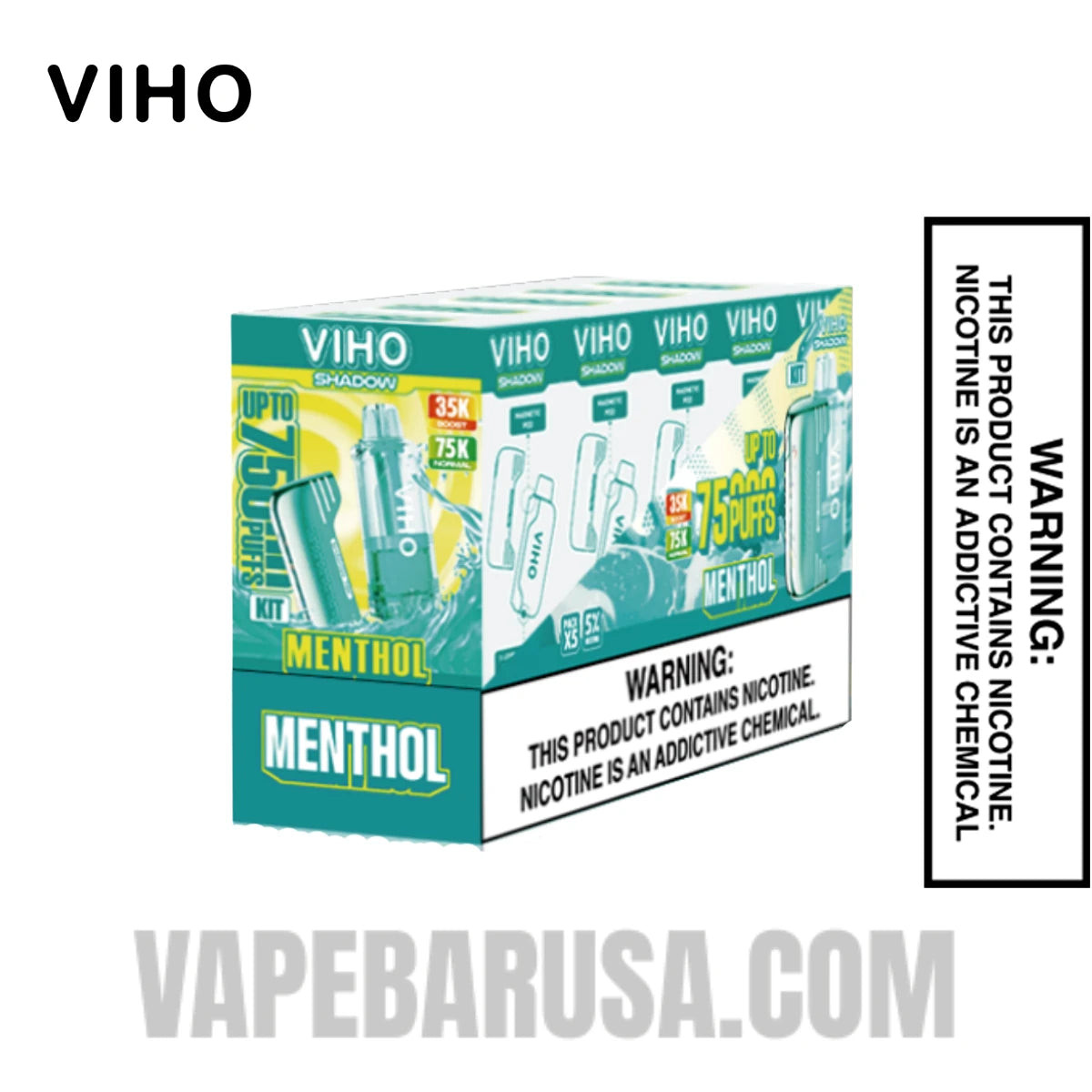 Menthol VIHO Shadow 75K Vape Kit With Bundle Pack