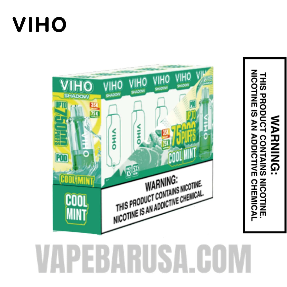 Cool Mint VIHO Shadow 75K Vape Pod With Bundle Pack