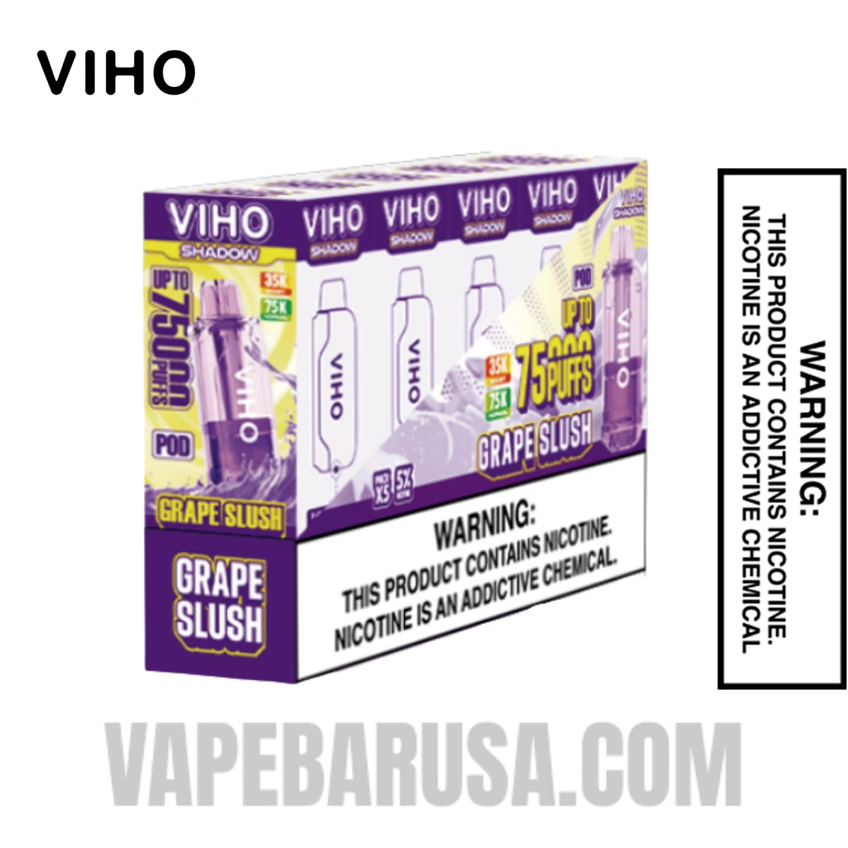 Grape Slush VIHO Shadow 75K Vape Pod With Bundle Pack
