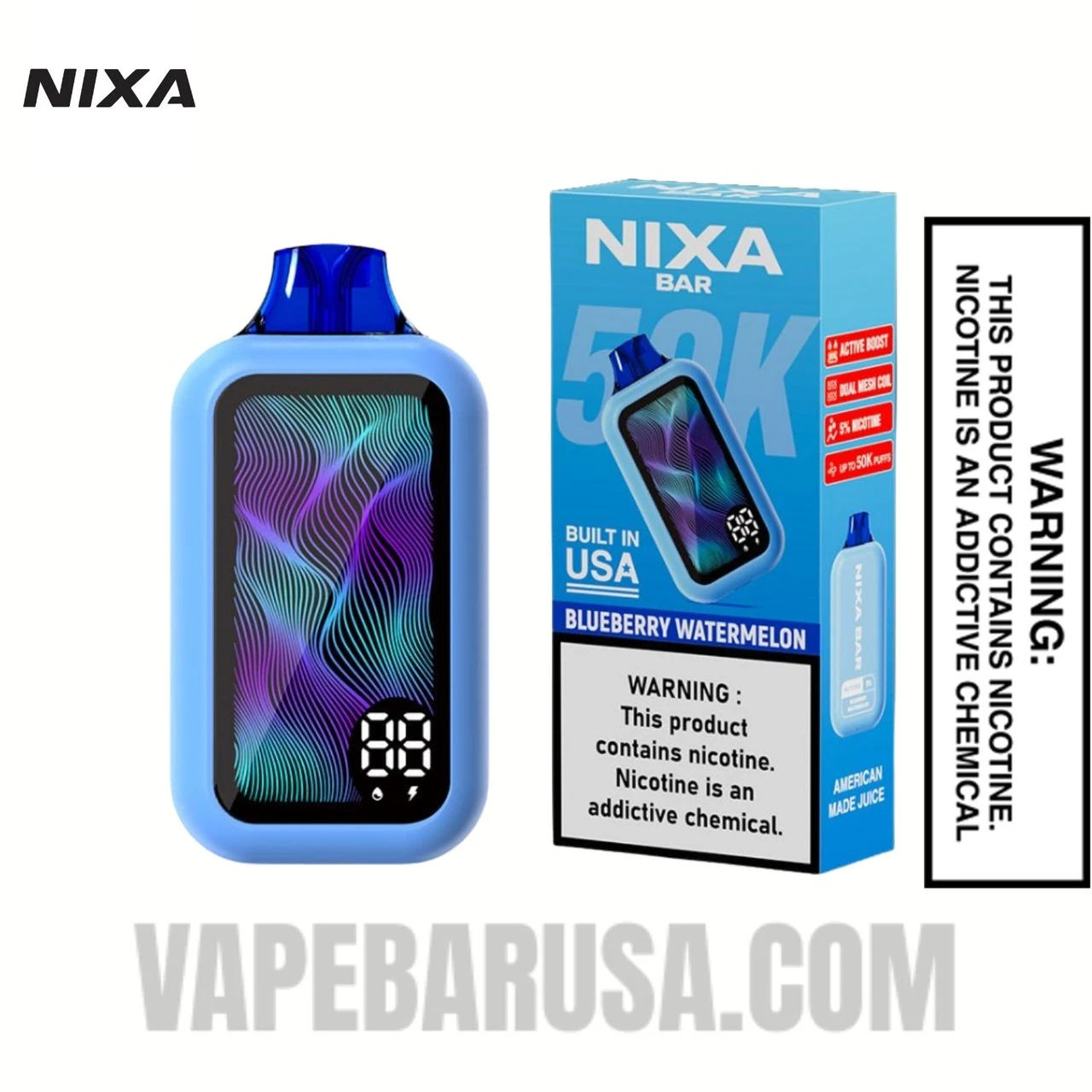Blueberry Watermelon Nixa Bar 50K Disposable Vape With Package Box