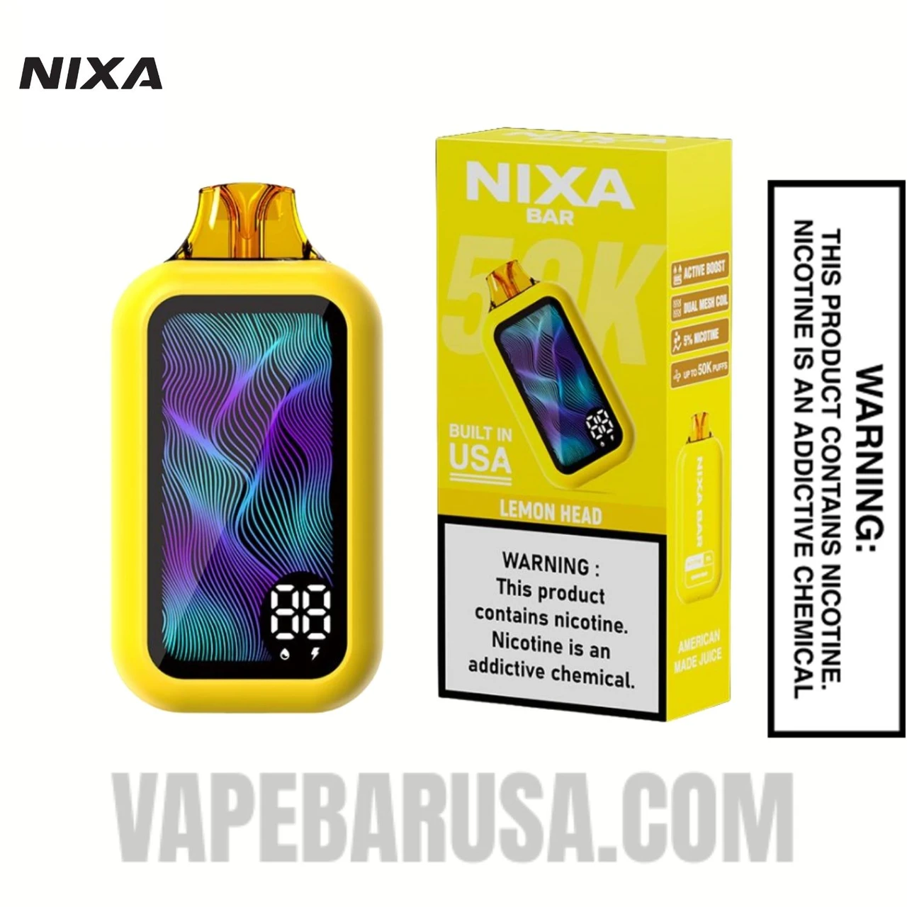 Lemon Head Nixa Bar 50K Disposable Vape With Package Box