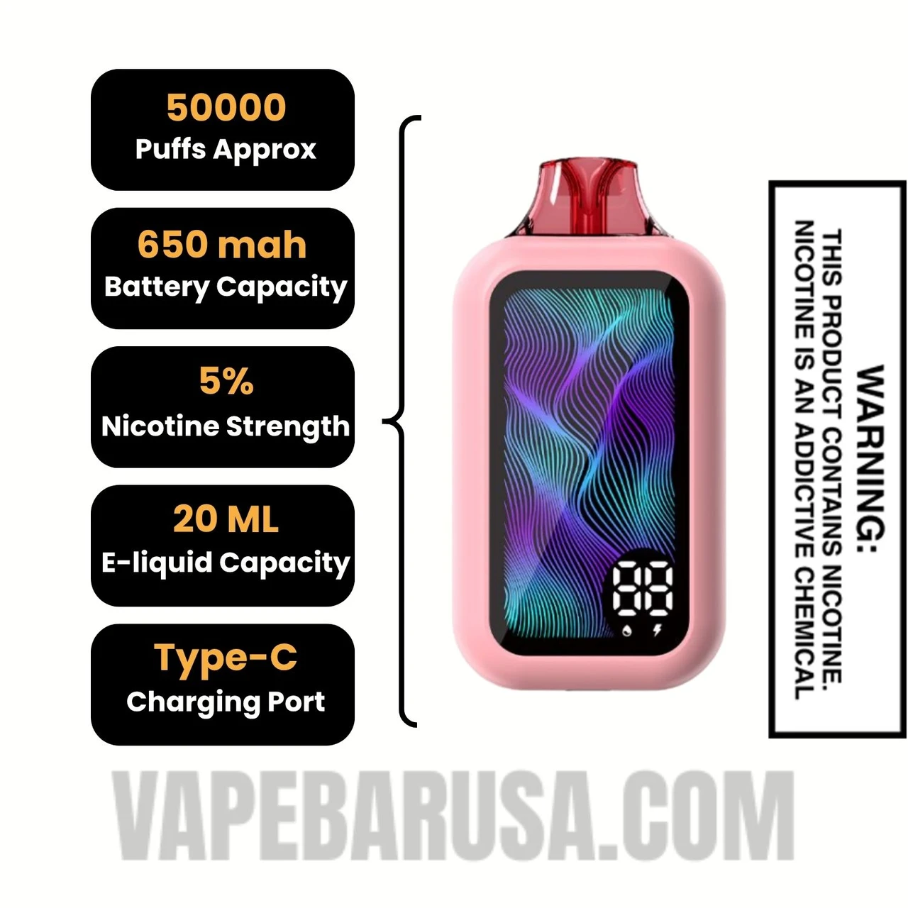 Watermelon Ice Nixa Bar 50K Disposable Vape Specifications