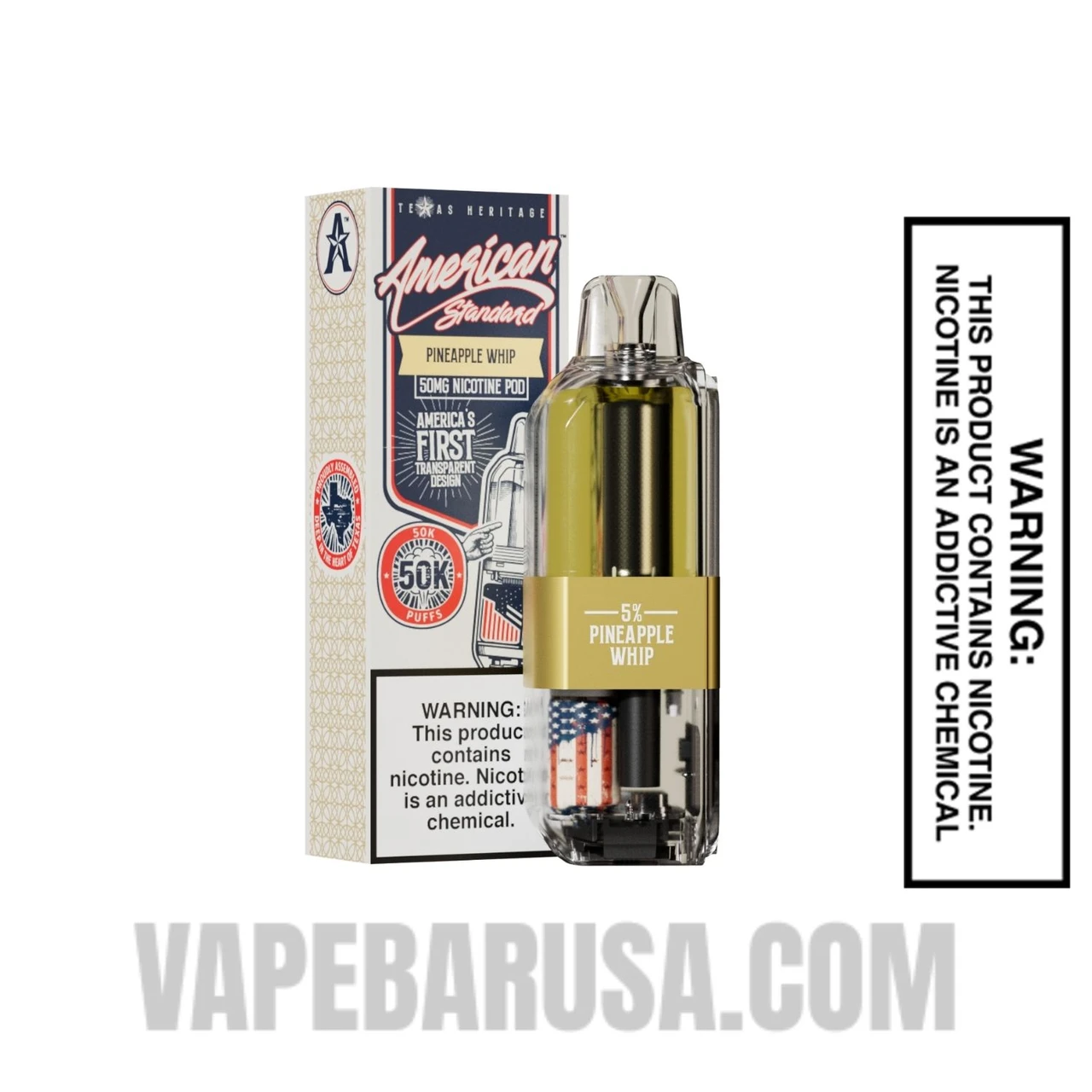 Pineapple Whip American Standard 50K Disposable Vape Pod With Package Box
