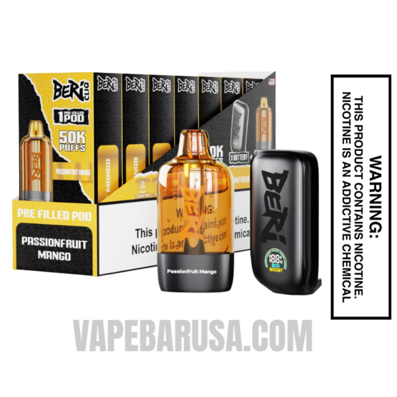 Passionfruit Mango Beri Cliq 50K Disposable Vape Pod With Bundle Pack