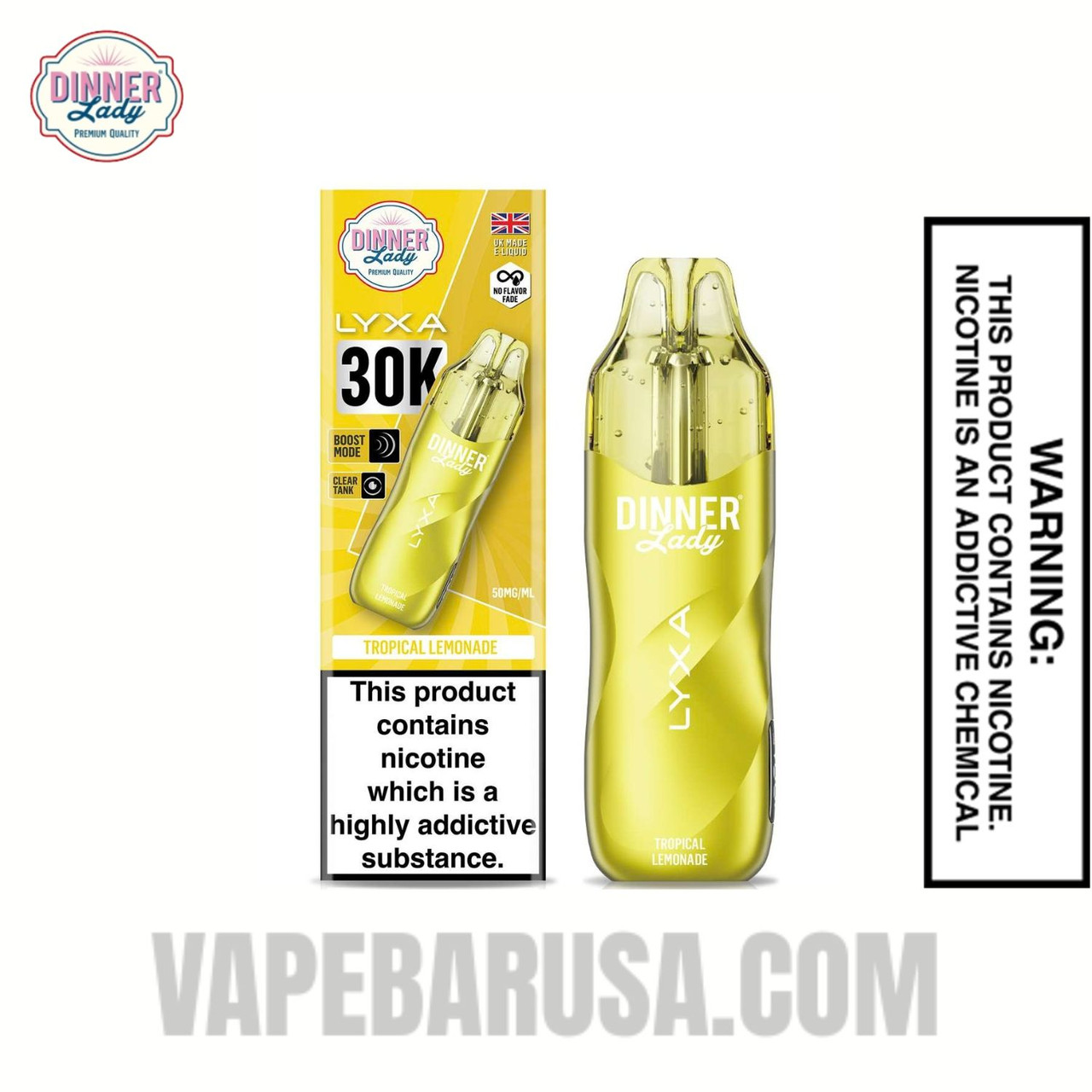 Tropical Lemonade Dinner Lady LYXA 30K Disposable Vape With Package Box