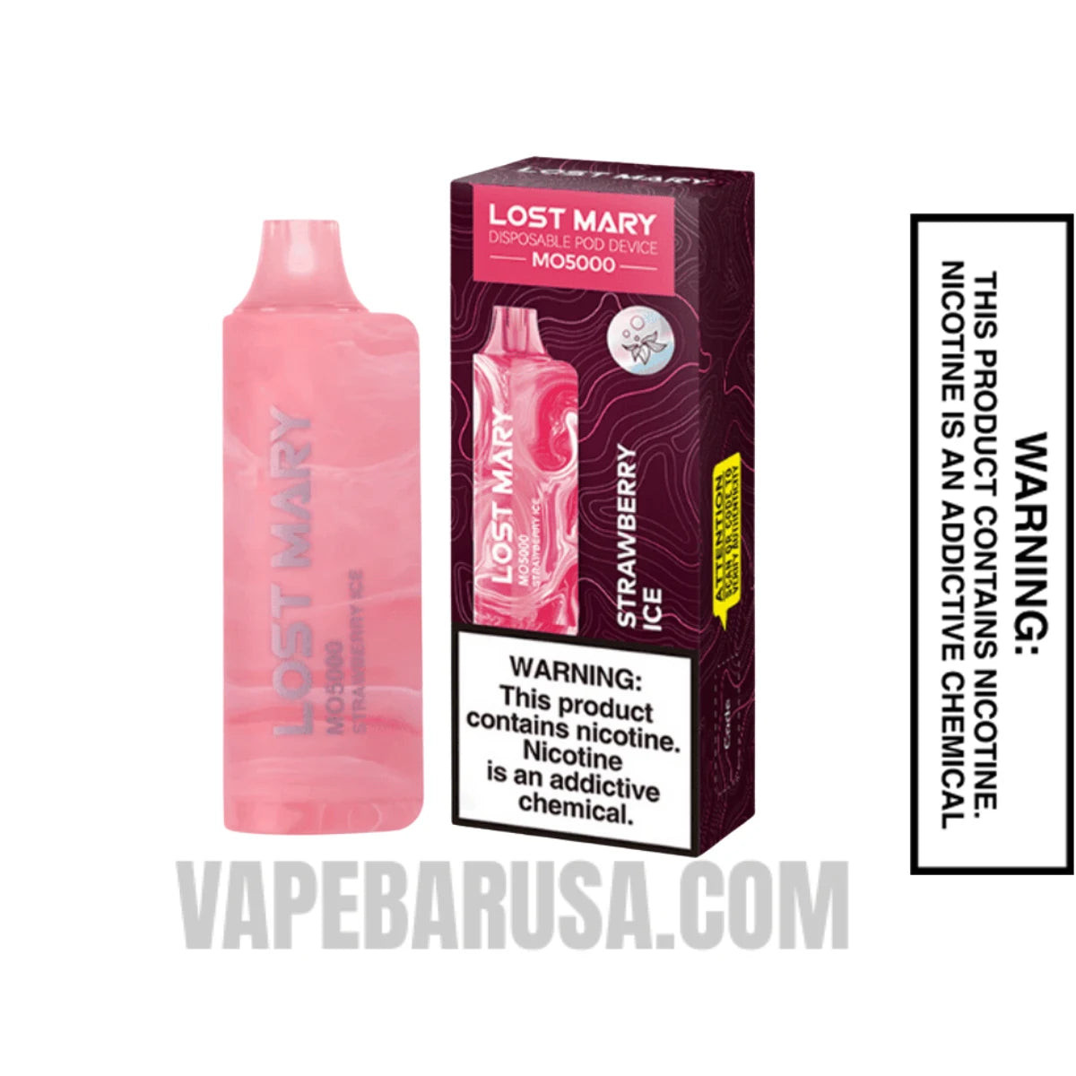 Strawberry Ice Lost Mary MO5000 Disposable Vape With Package Box