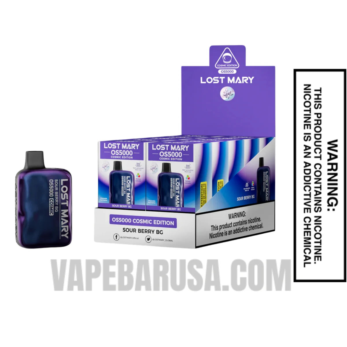 Sour Berry BG Lost Mary OS5000 Cosmic Edition Vape With Bundle Pack
