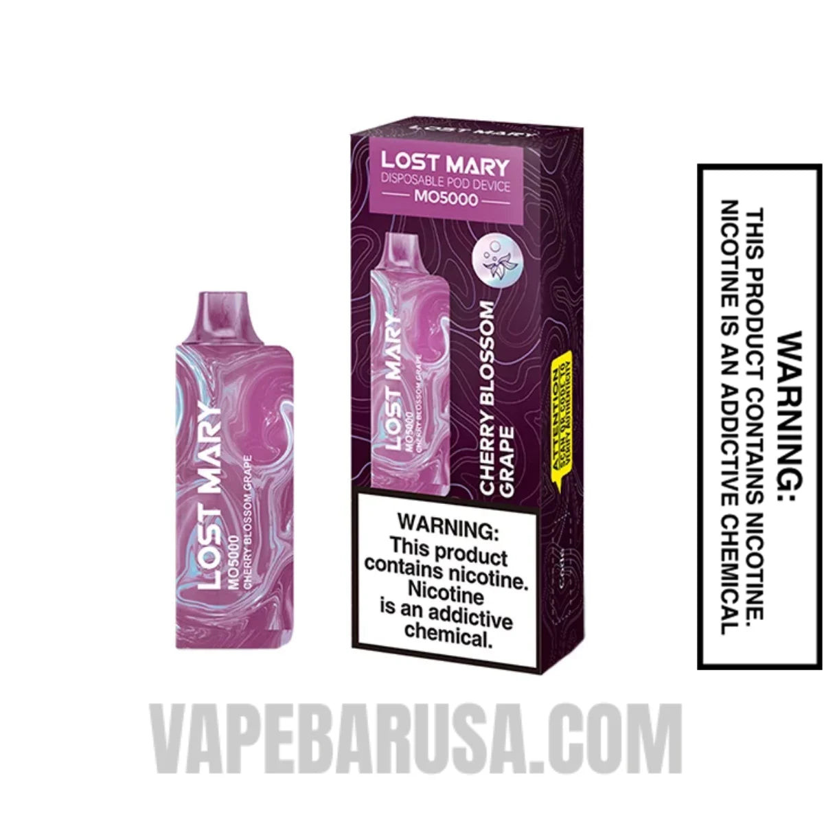 Cherry Blossom Grape Lost Mary MO5000 Disposable Vape With Package Box