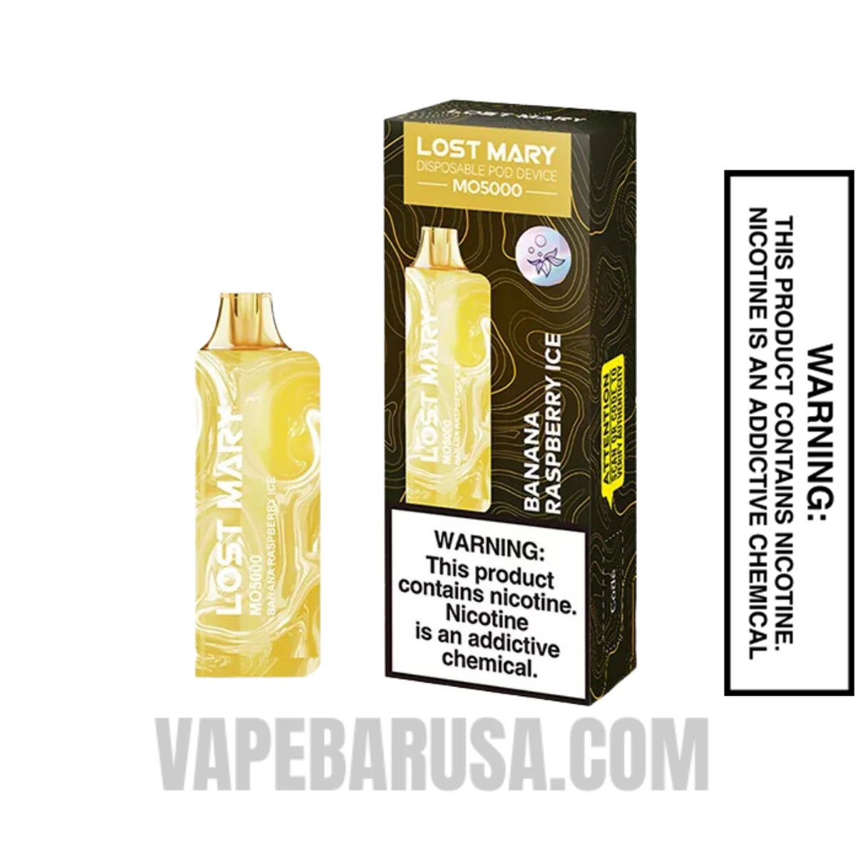 Banana Raspberry Ice Lost Mary MO5000 Disposable Vape With Package Box