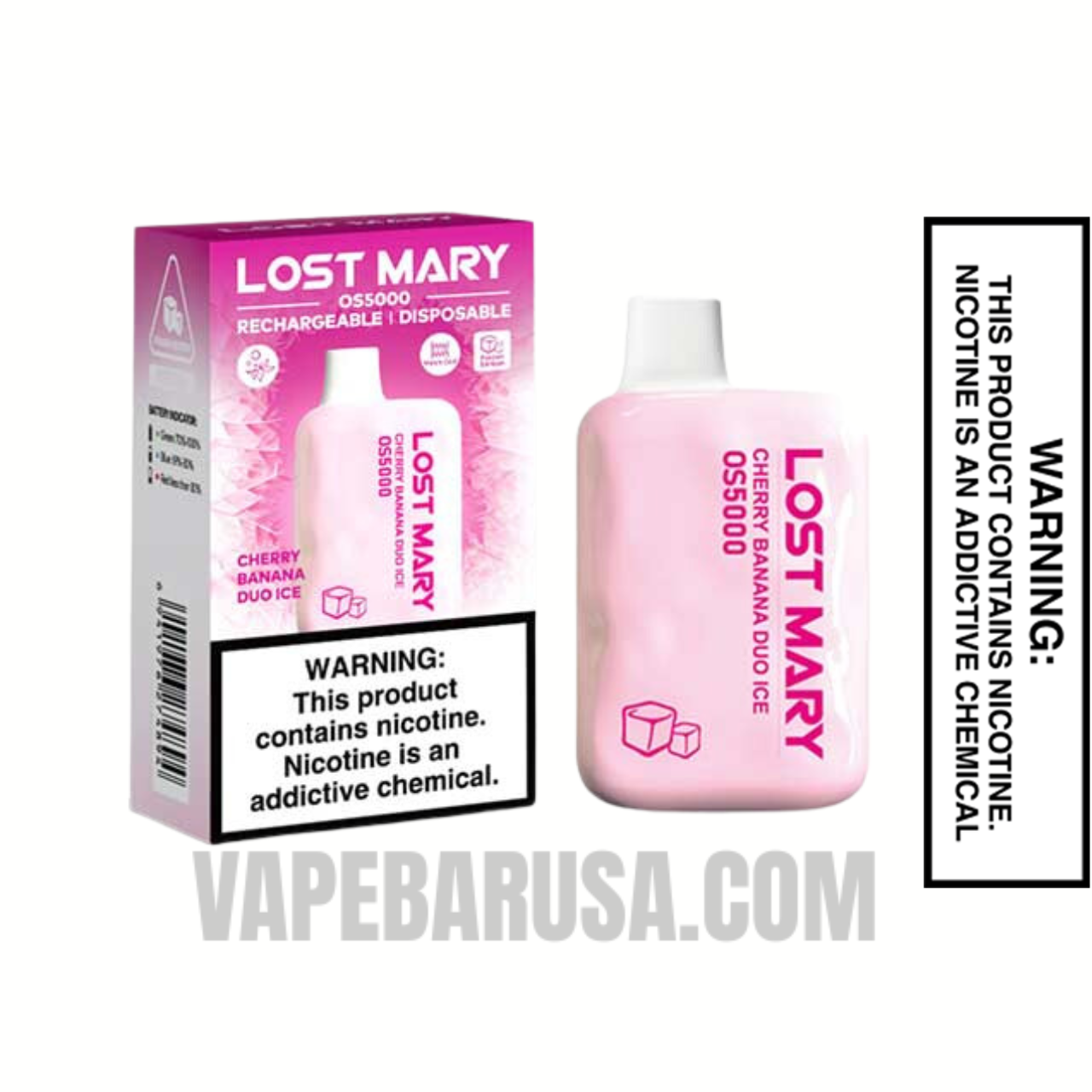 Cherry Banana Duo Ice Lost Mary OS5000 Disposable Vape With Package Box