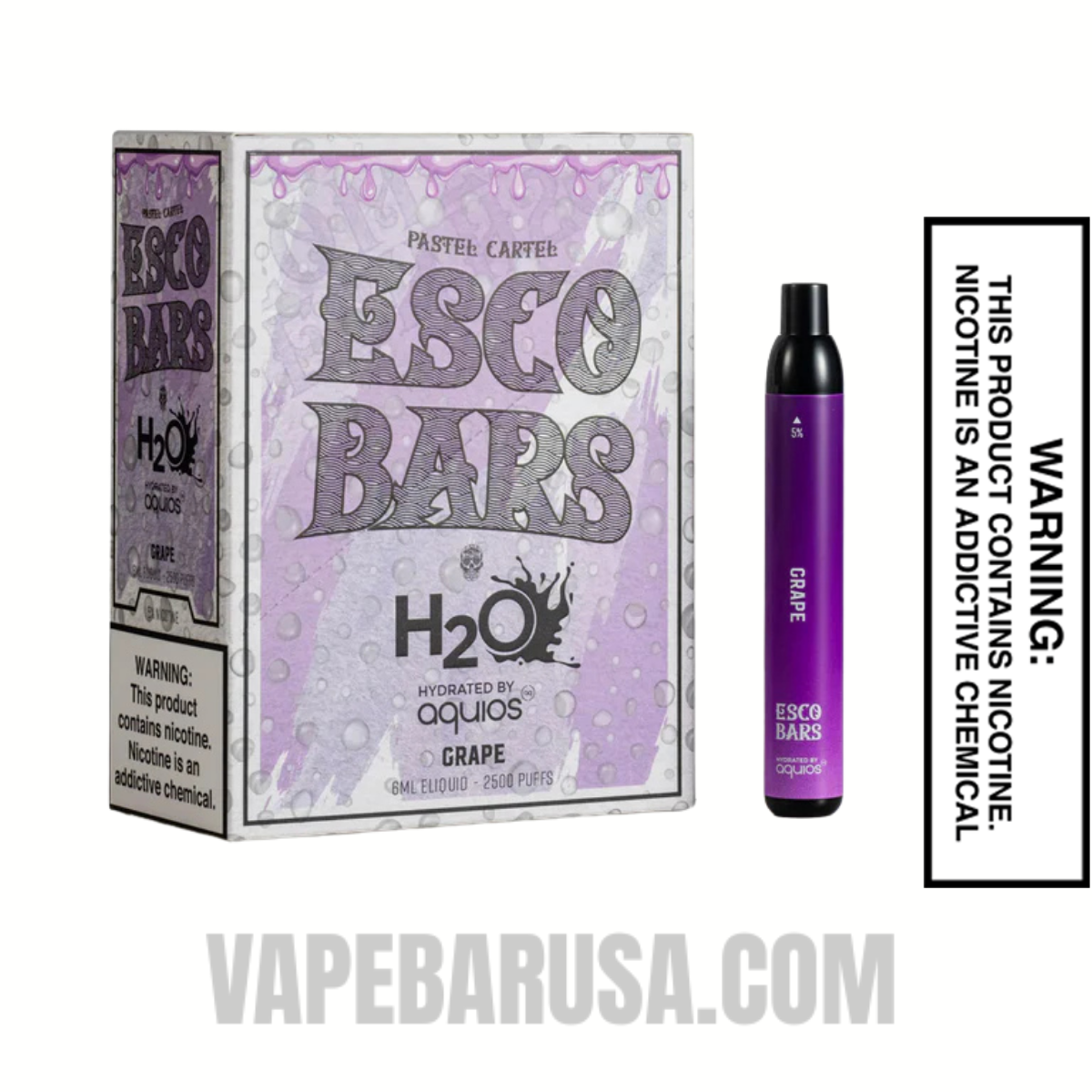 Grape Esco Bar 2500 Puffs Disposable Vape with Bundle Pack